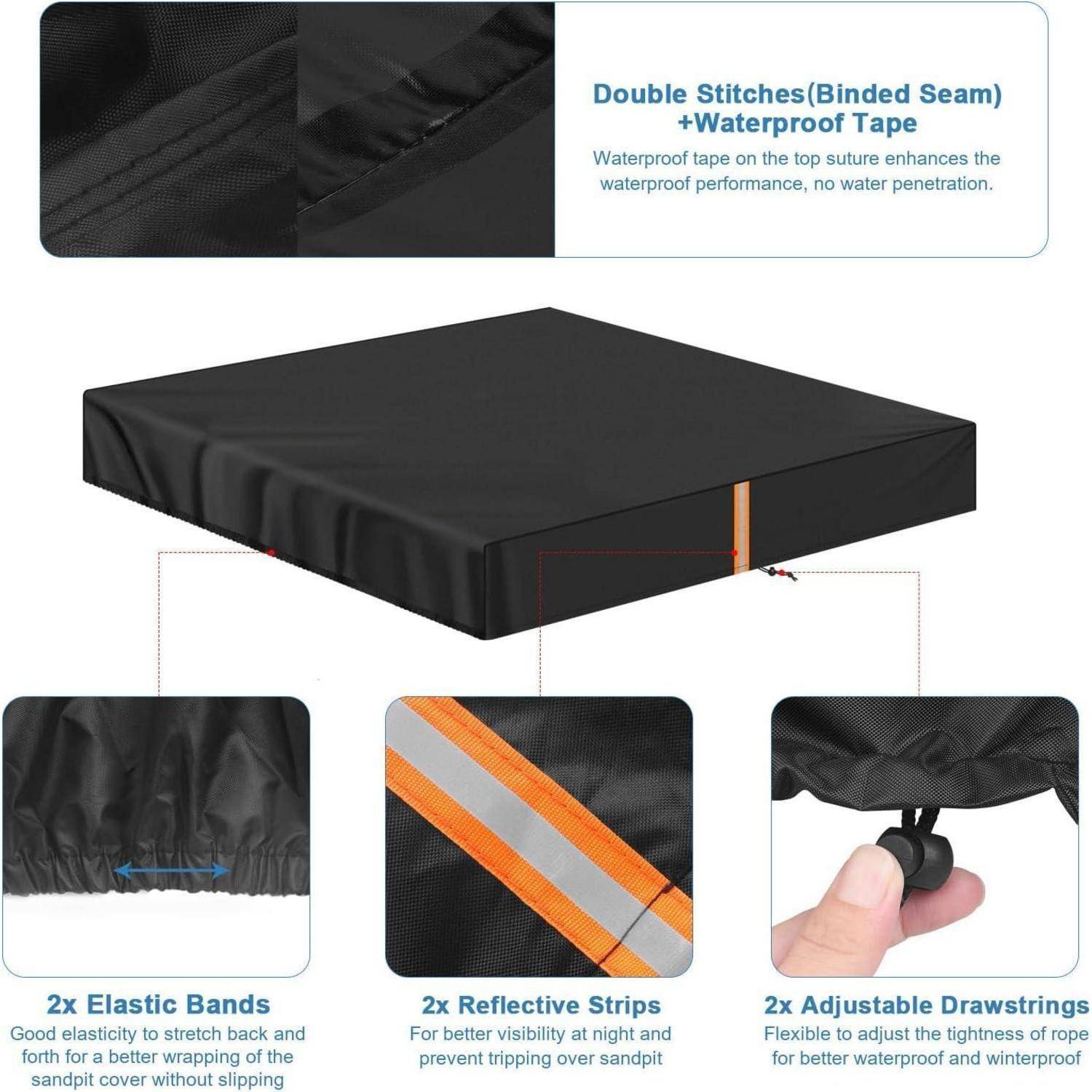Sandkasten Abdeckplane Regenschutz 420D Oxford Stoff 150x150x20cm