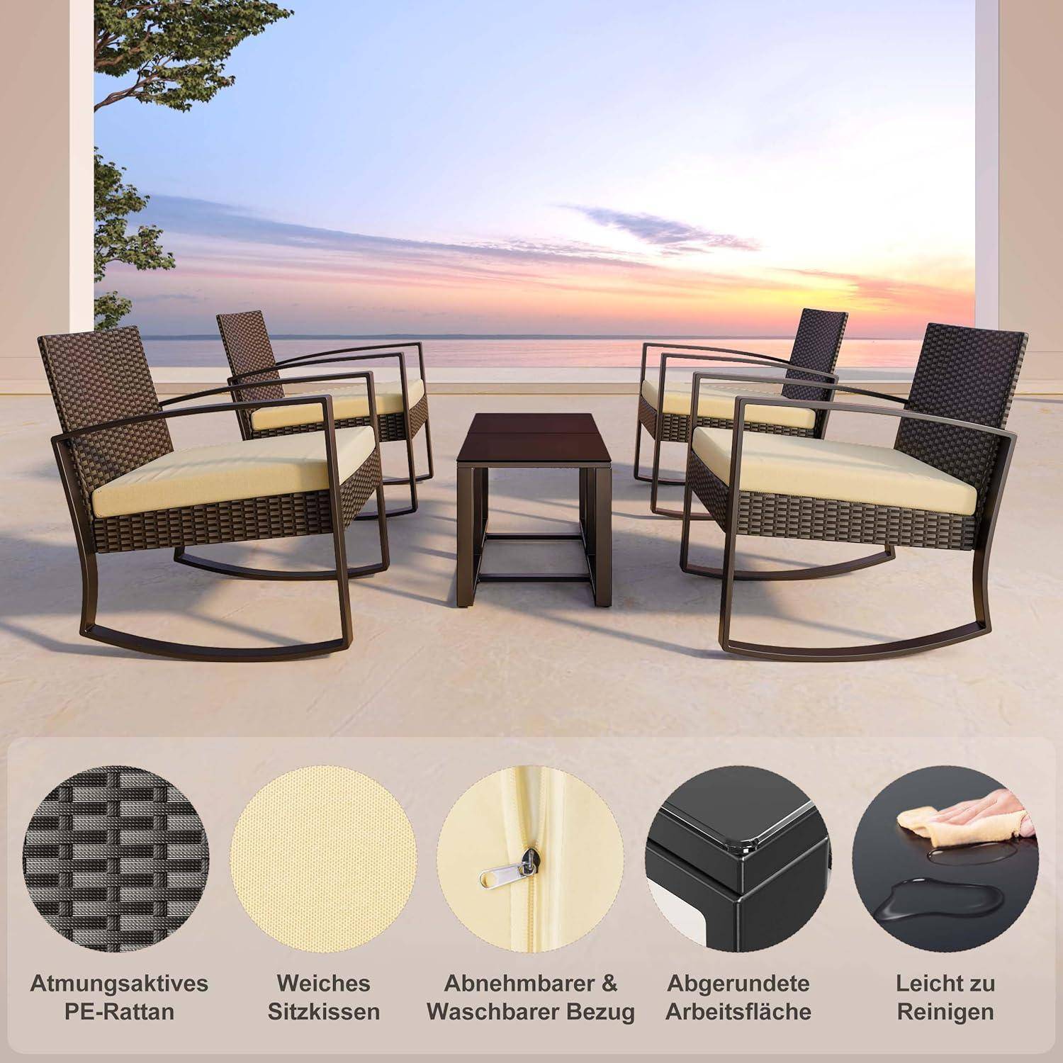 Gartenmöbel Set Balkon 2 Personen Terrassen Outdoor wasserdicht