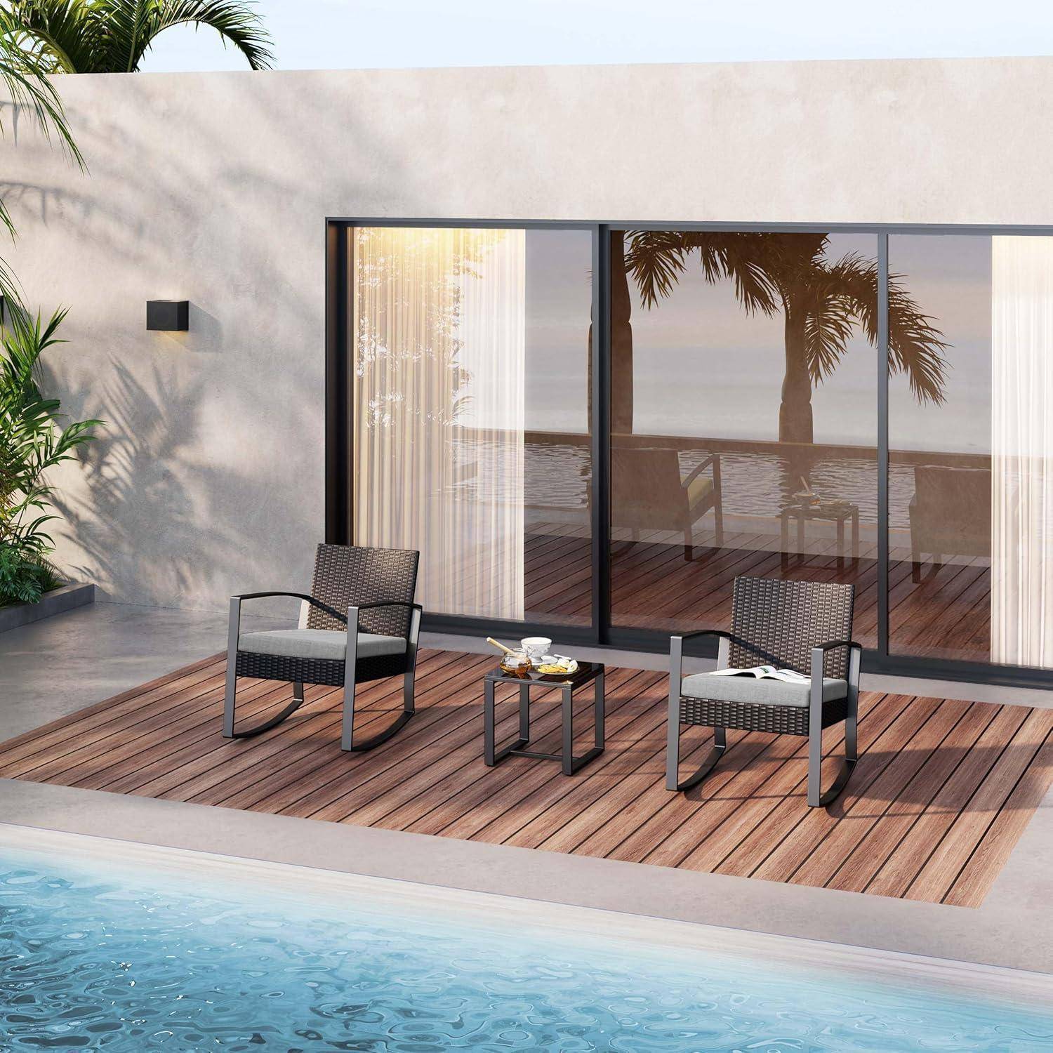 Gartenmöbel Set Balkon Outdoor Terrasse Pool Beige 2 Personen