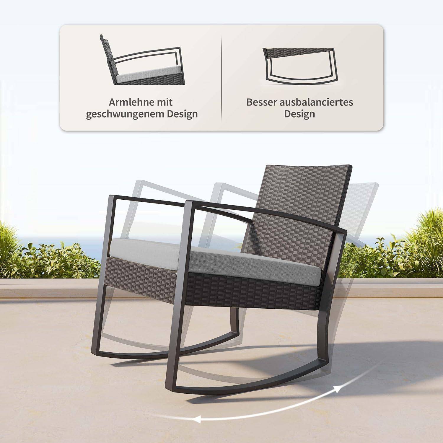 Gartenmöbel Set Balkon Outdoor Terrasse Pool Beige 2 Personen