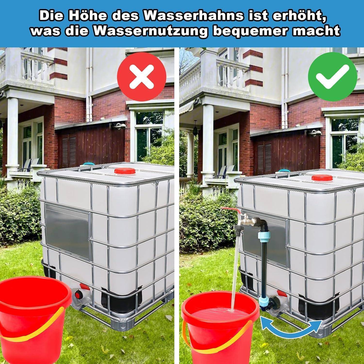Auslaufhahn Absperrhahn Wasserhahn Adapter S60x6 3 4 Ibc Schwanenhals