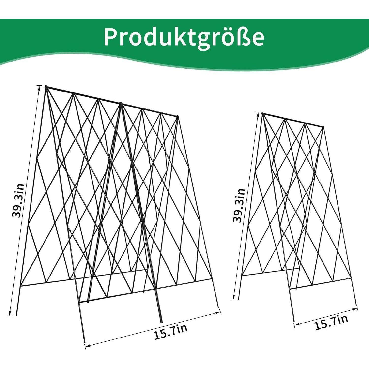 Rankhilfe Metall Rankgitter Kletterpflanzen Gurke Schwarz Diamant