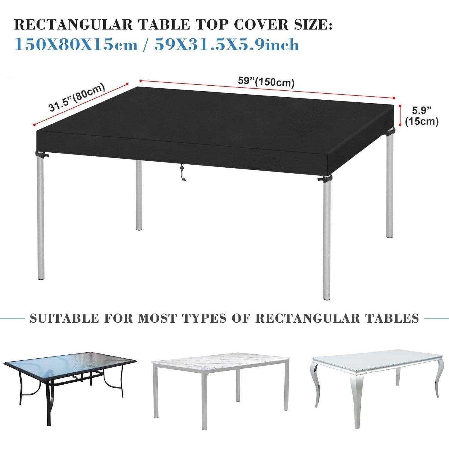 Rechteckige Tischdecke Größe: 150x80x15cm / 59x31,5x5,9 Zoll. Geeignet für die meisten Arten von rechteckigen Tischen.