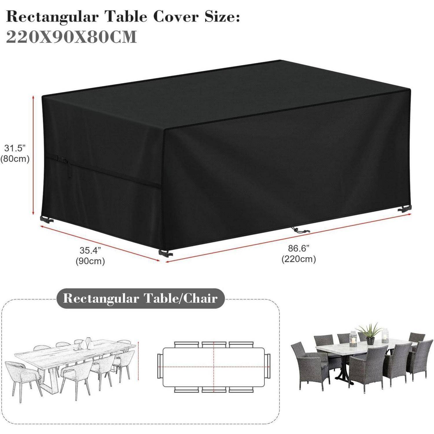 Abdeckhaube Gartenmöbel Loungesofa Wasserdicht 420D Oxford 220x90x80cm