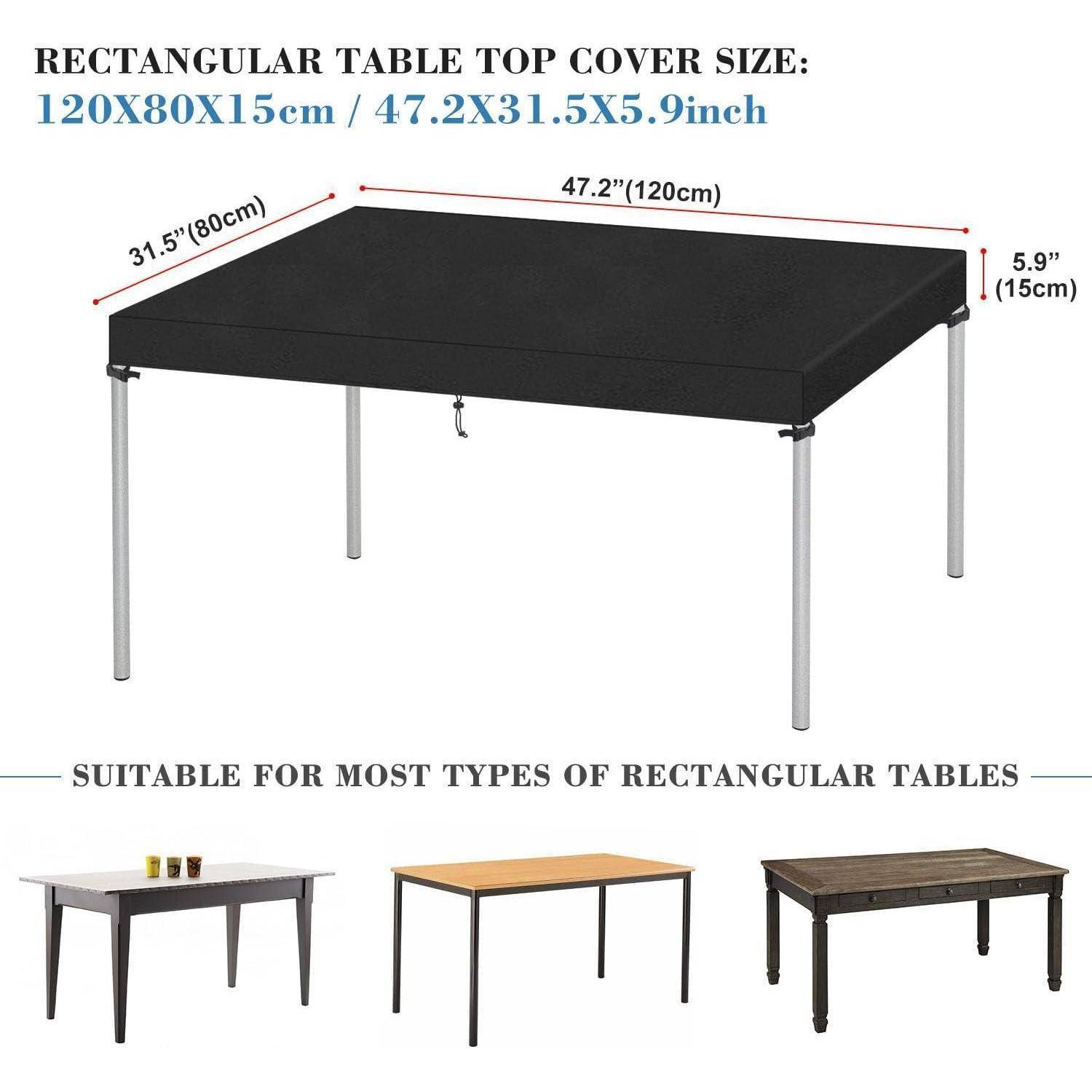 Rechteckige Tischplattenabdeckung, 120x80x15 cm, passt für Tische bis zu 47,2x31,5x5,9 Zoll. Geeignet für die meisten Arten von rechteckigen Tischen.