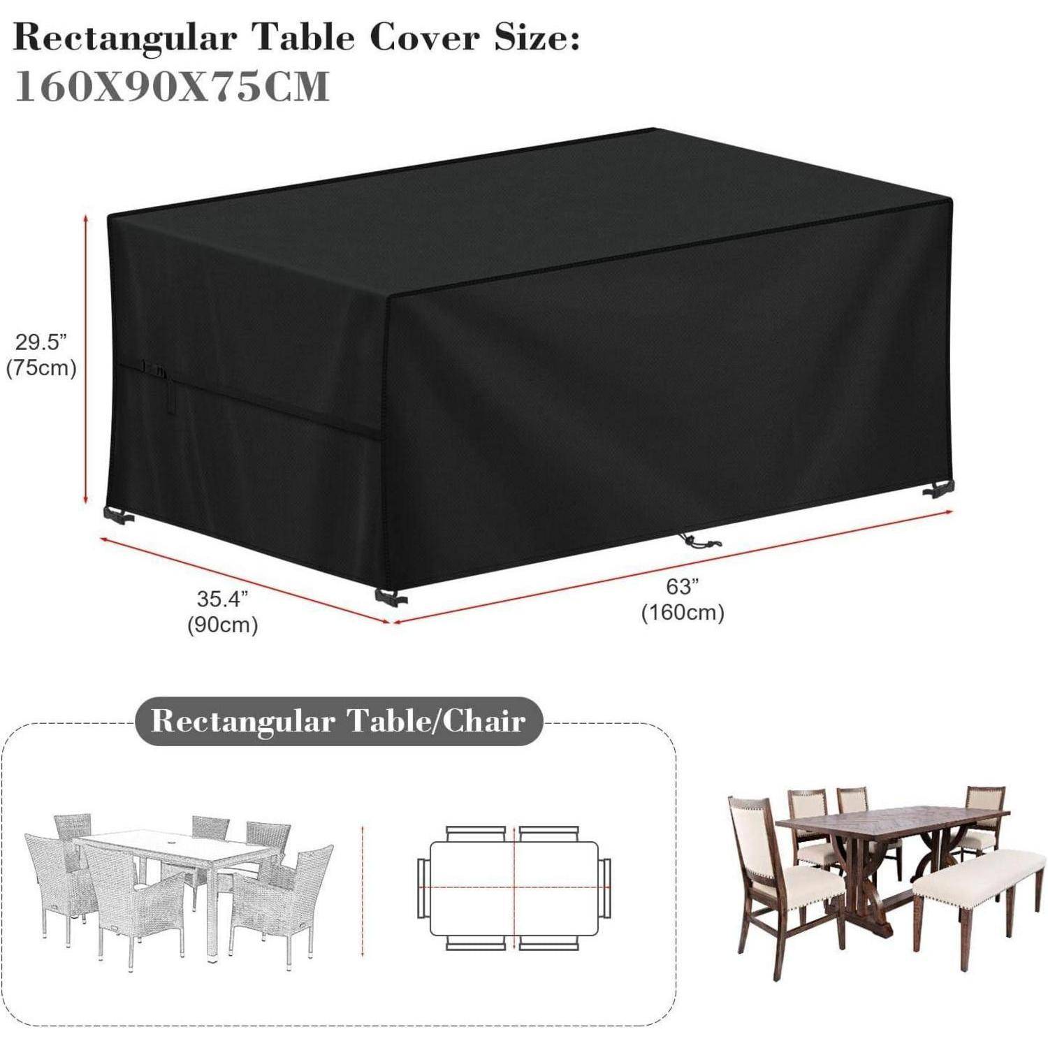 Gartenmöbel Abdeckung wasserdicht 420D Oxford 160x90x75cm