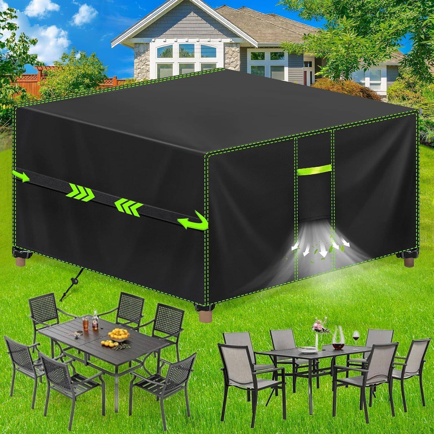 Abdeckung Gartenmöbel Wasserdicht 420D Oxford Schwarz 135 x135 x75cm