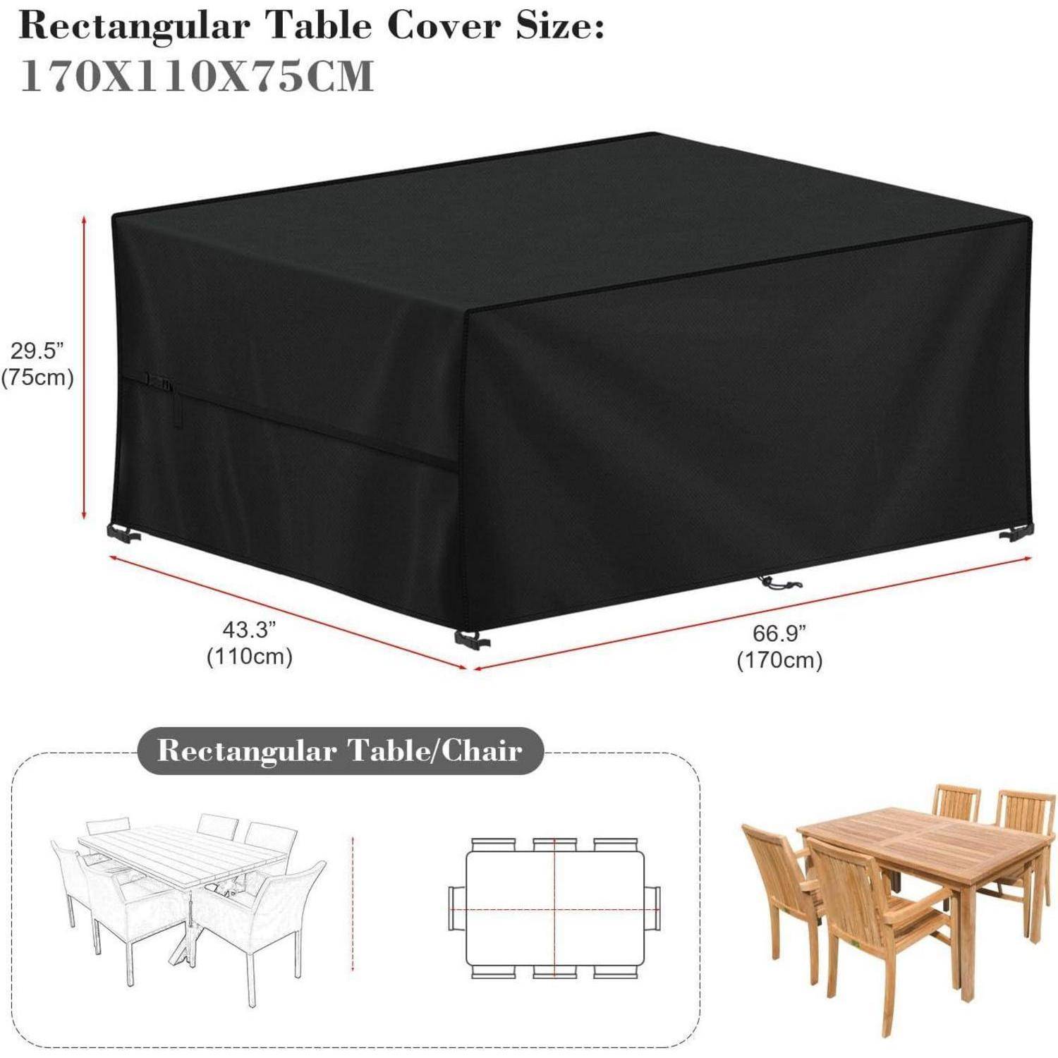 Rechteckige Tischdecke Größe: 170x110x75 CM