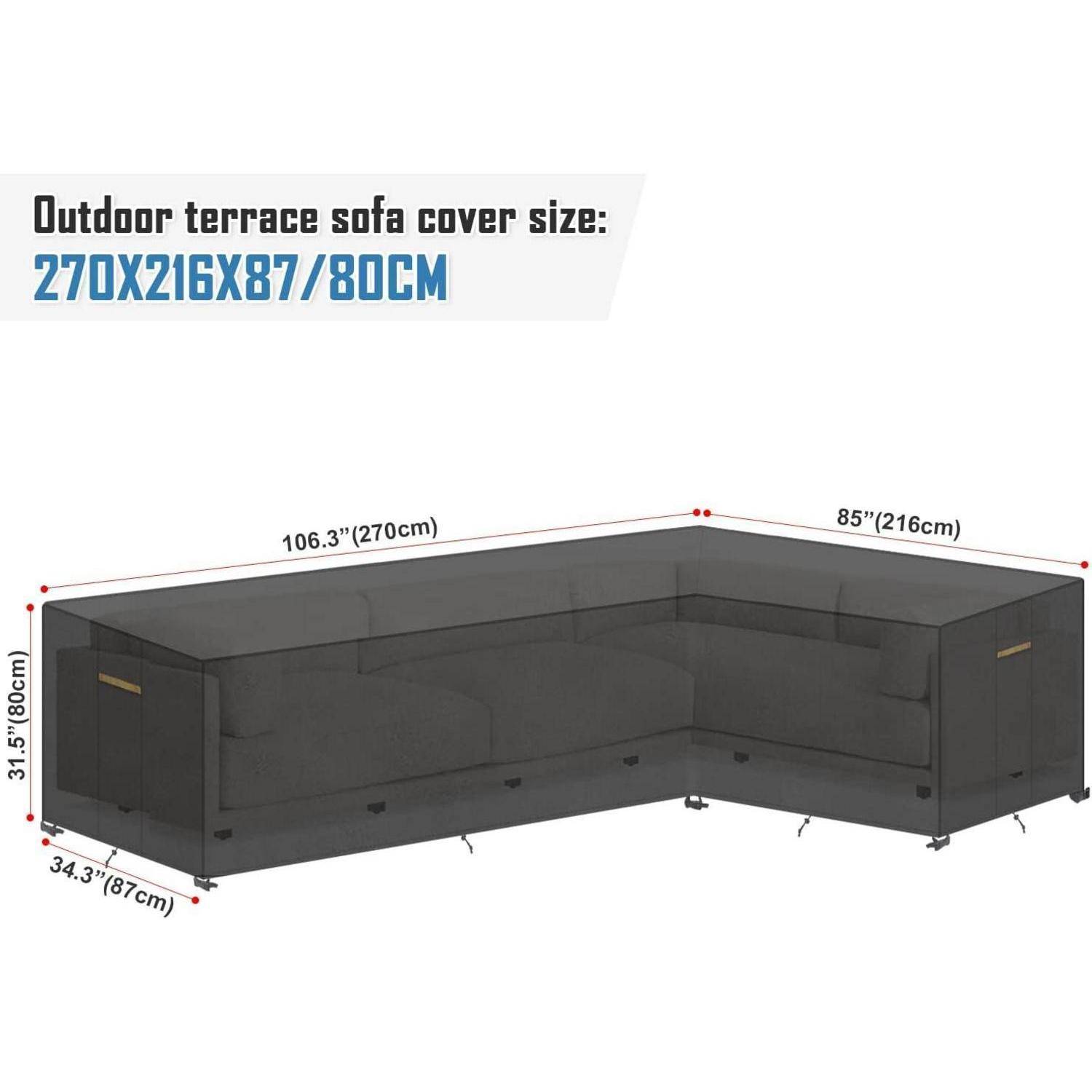 Gartenmöbel Abdeckung L Form Wasserdicht L-Form 270x216x87 80cm