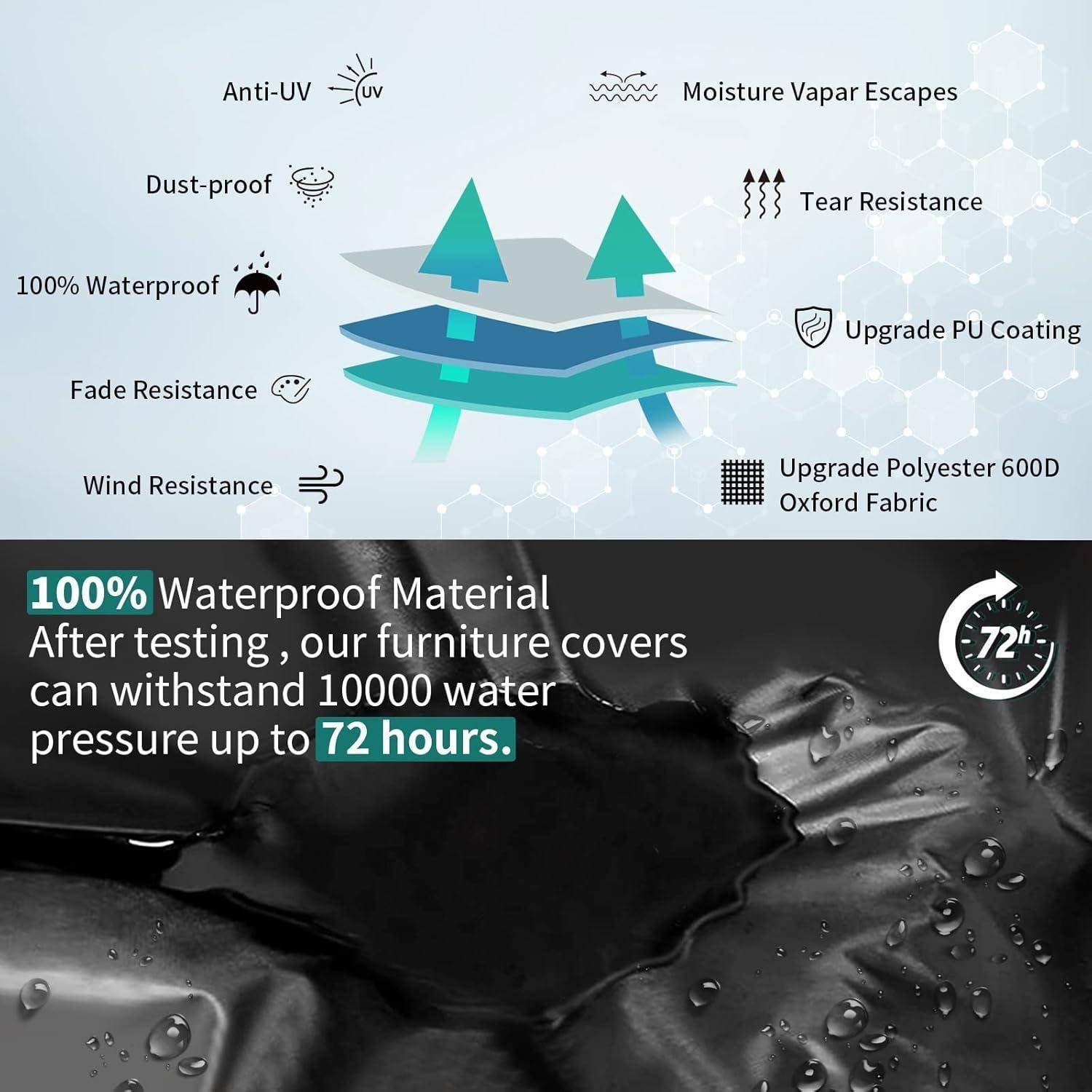 Abdeckung Gartenmöbel Wasserdicht AntiUV Oxford Gewebe 315X180X74cm