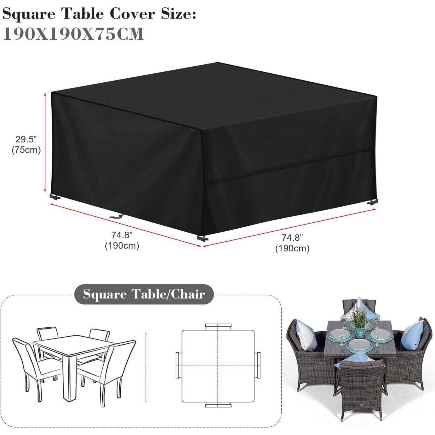 Gartenmöbel Abdeckung Wasserdicht Outdoor 420D Oxford 190x190x75cm