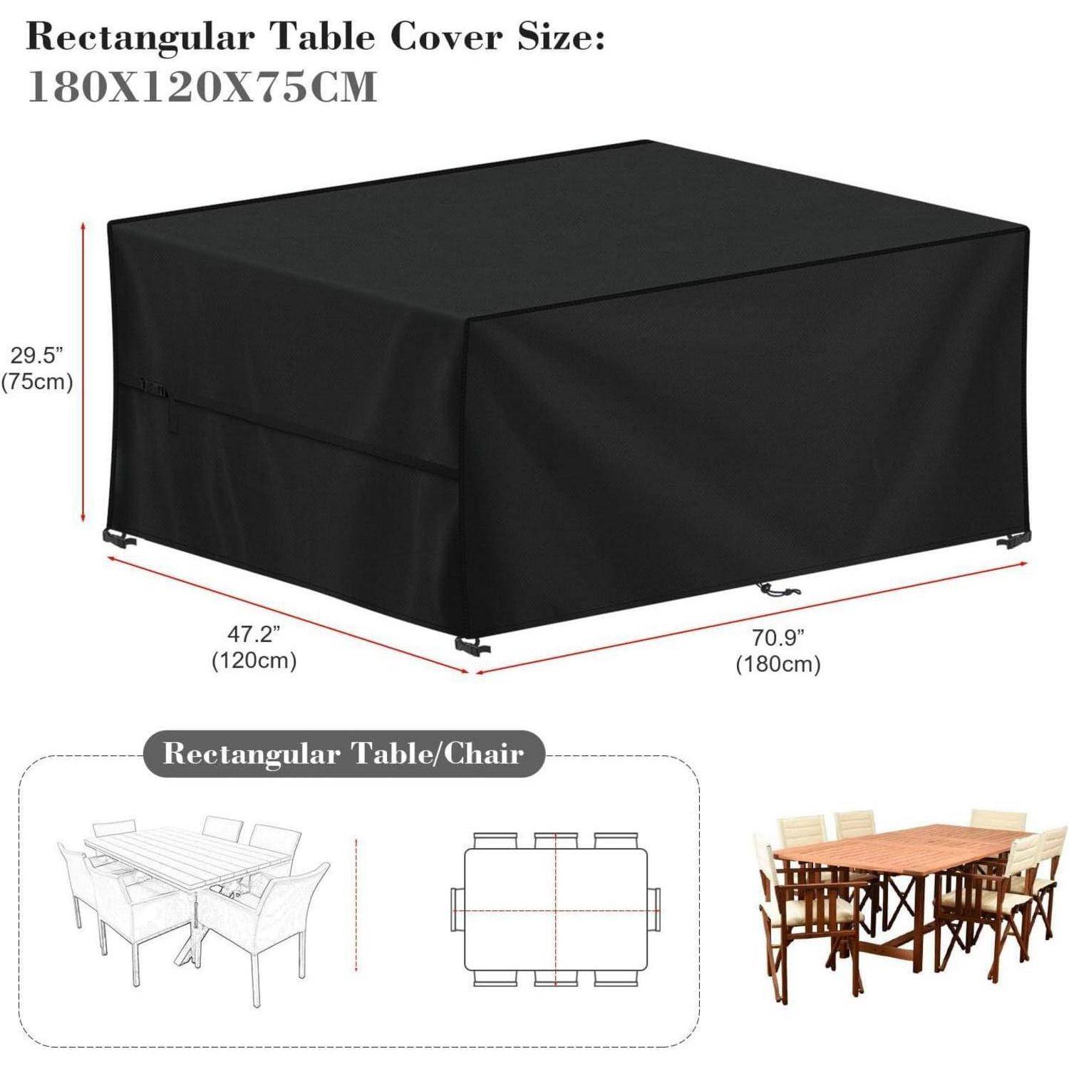 Abbildung einer rechteckigen Tischdecke mit Abmessungen 70,9