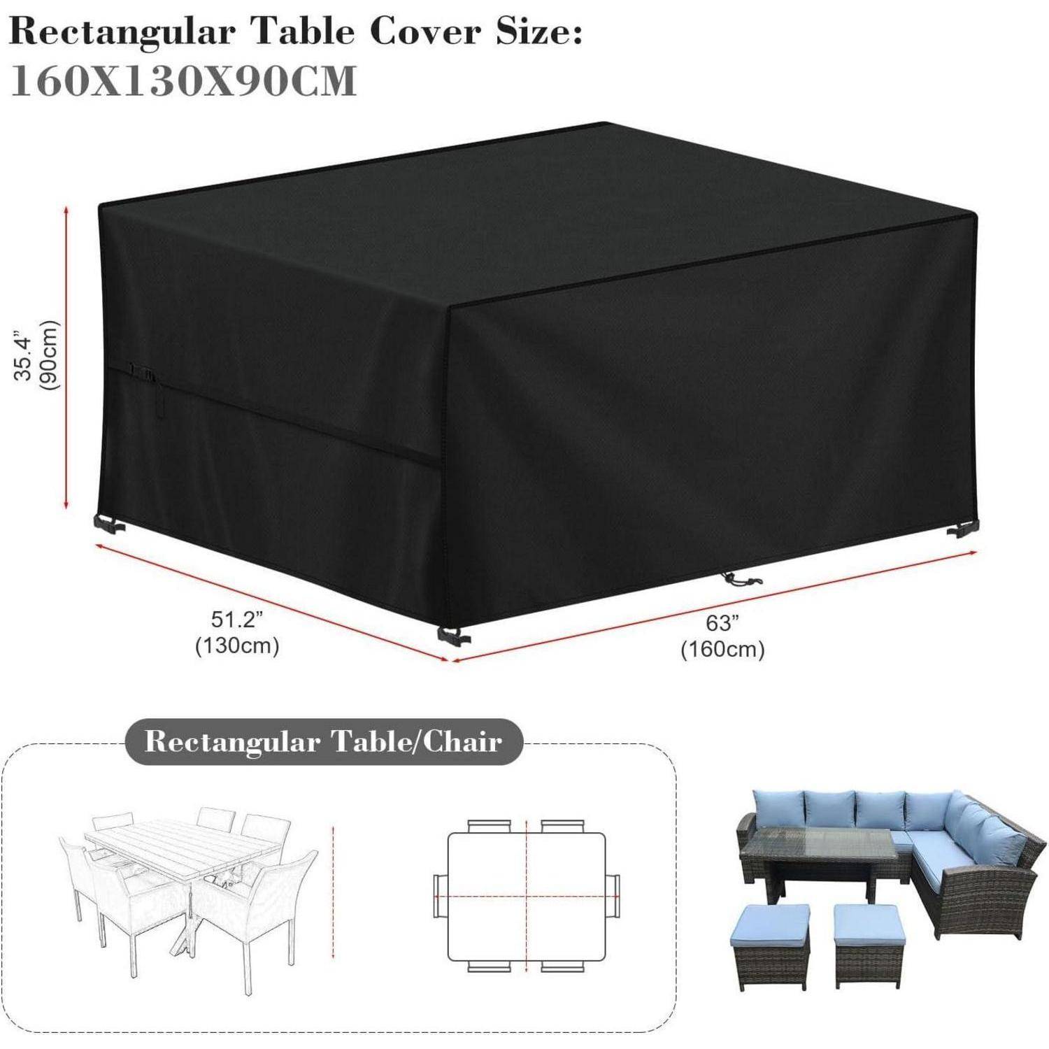Abdeckung Gartenmöbel Wasserdichte AntiUV 420D Oxford 160x130x90cm