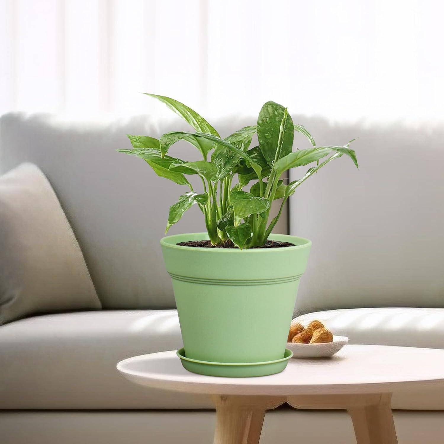 Blumentopf 10cm 8er Plastik Übertopf Ablauflöcher Balkon Farbe 4IN