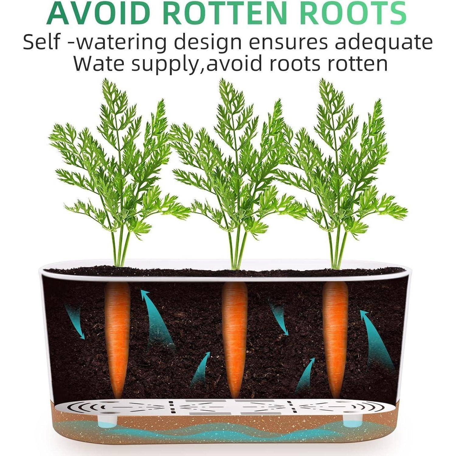 Fensterboxen 2er 40x17,8cm selbstbewässernd Pflanzgefäße Weiß 40.6cm