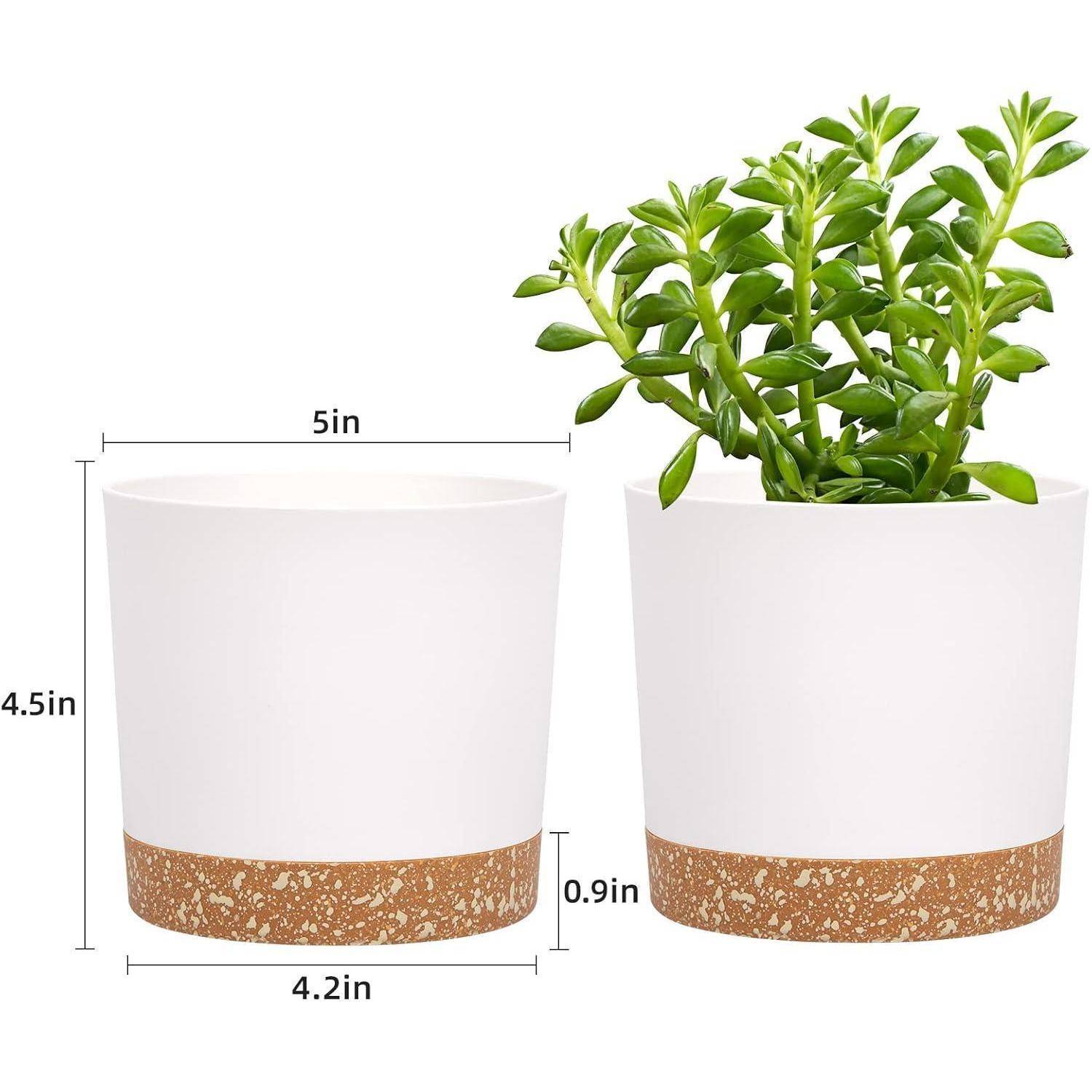 Blumentopf 2er 12,7cm Entwässerung abnehmbarer Boden Weiß 12.7cm