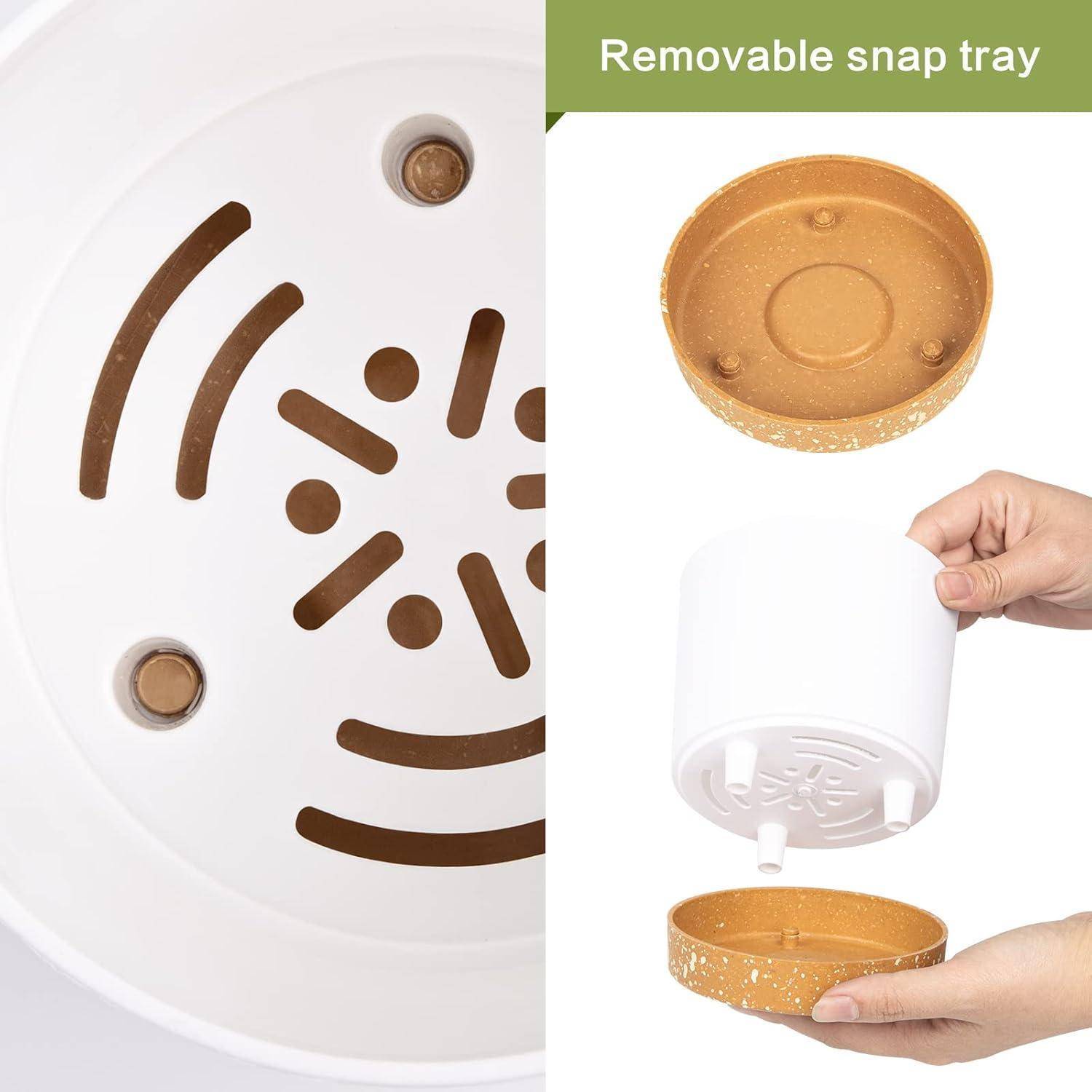 Blumentopf 2er 12,7cm Entwässerung abnehmbarer Boden Weiß 12.7cm