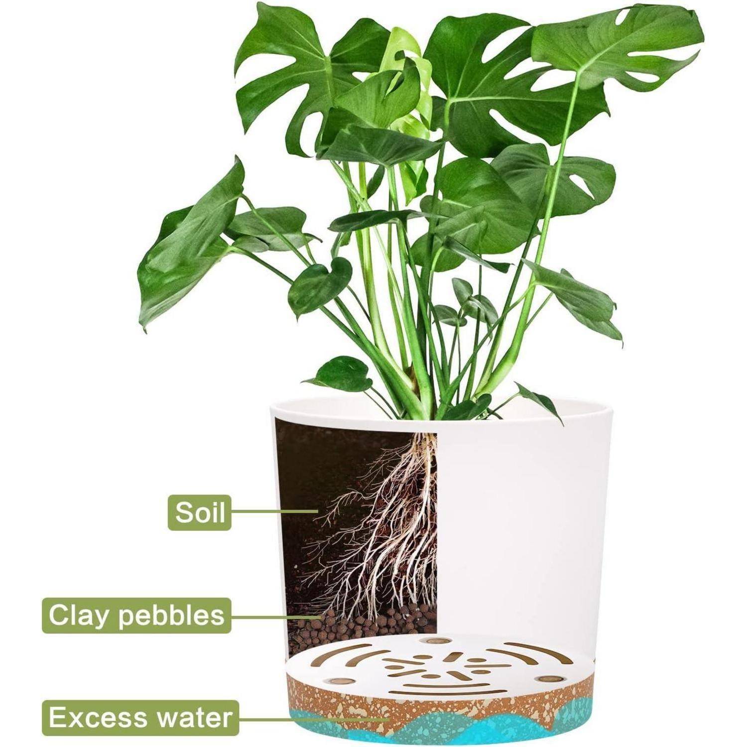 Blumentopf 2er 12,7cm Entwässerung abnehmbarer Boden Weiß 12.7cm