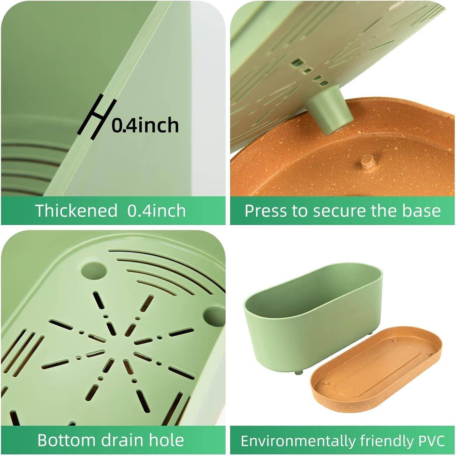 Fensterboxen Pflanzgefäße selbstbewässernd Ablauflöcher Grün 40.6cm