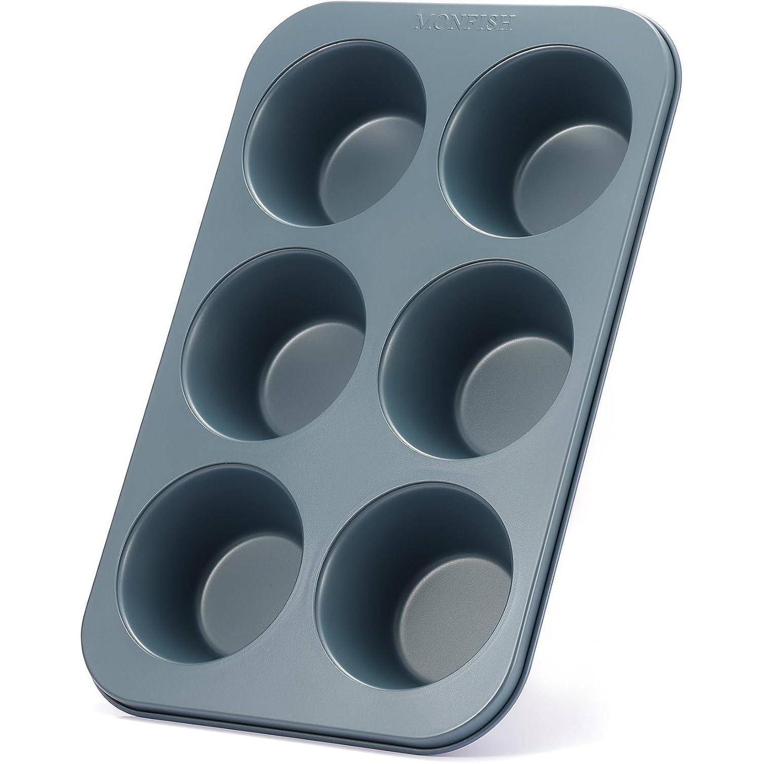 Jumbo Muffinform Karbonstahl Antihaftbeschichtung Haze Blue 9 cm