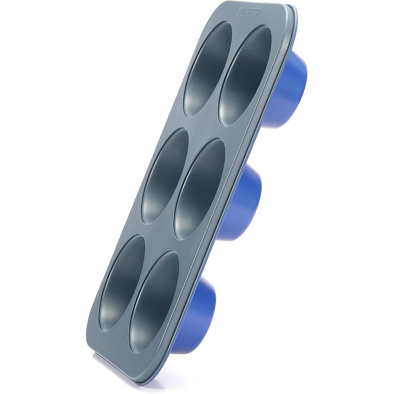 Jumbo Muffinform Karbonstahl Antihaftbeschichtung Haze Blue 9 cm