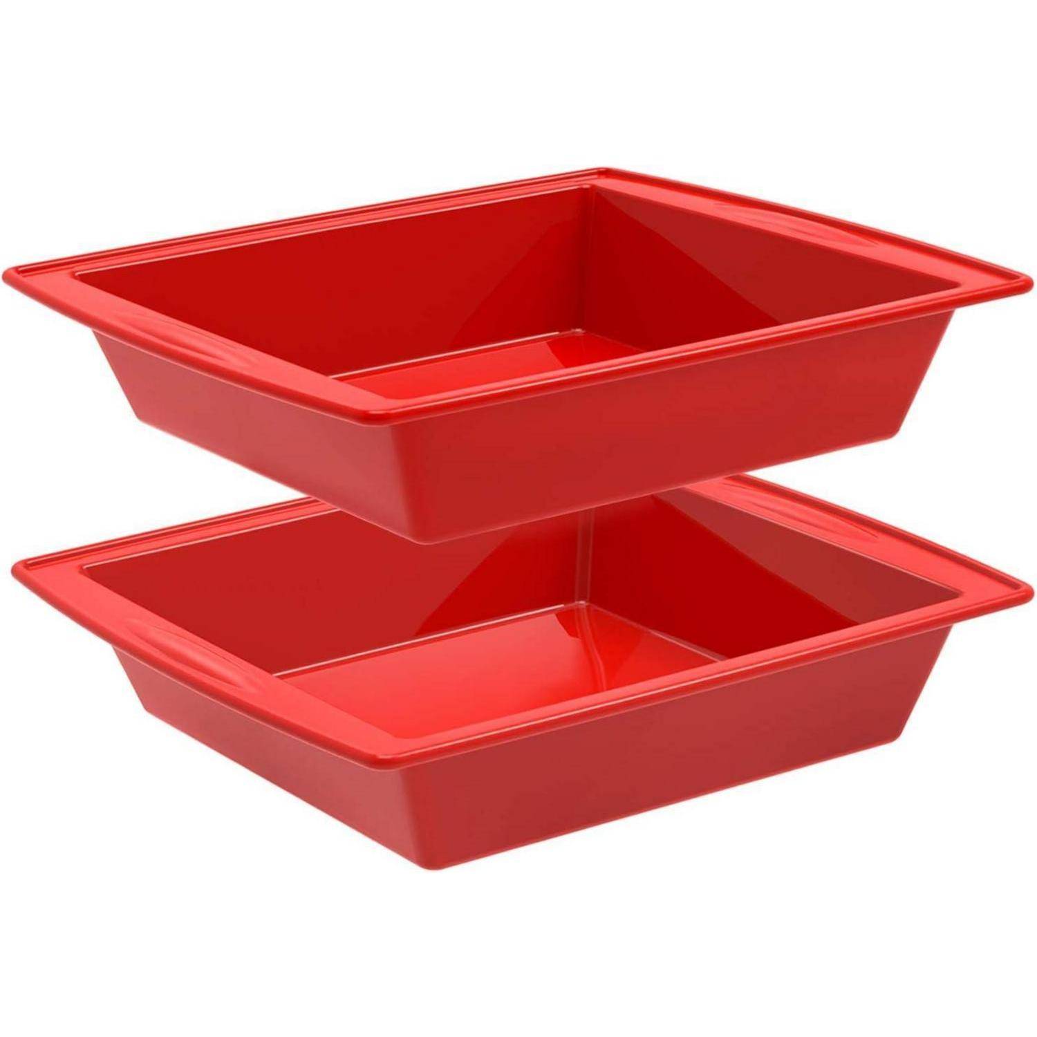 Brownie Backform Silikon 20 cm 2er Set Eckig Antihaft Silikonformen