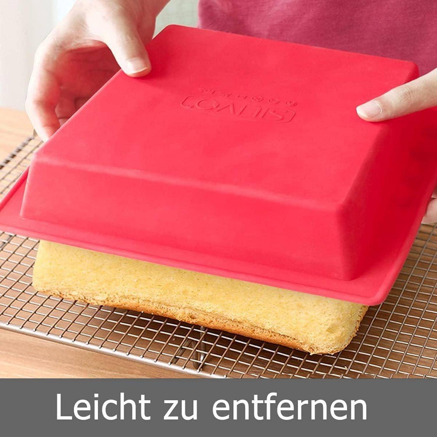 Brownie Backform Silikon 20 cm 2er Set Eckig Antihaft Silikonformen