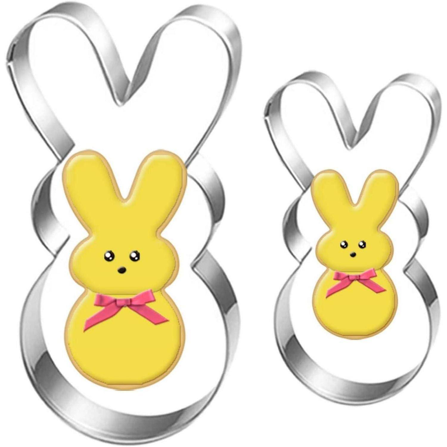 Osterhasen Ausstecher Set - 2 Stück - Groß 10cm - Klein 8cm - Ostern