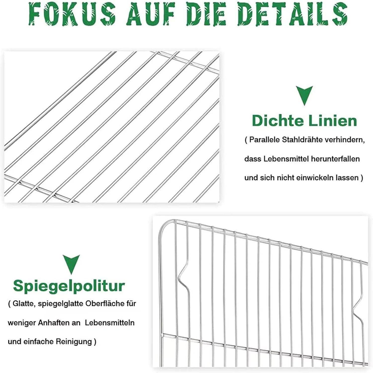 Abkühlgitter 2er-Set Edelstahl 38,5x28x1,5cm Rostfrei