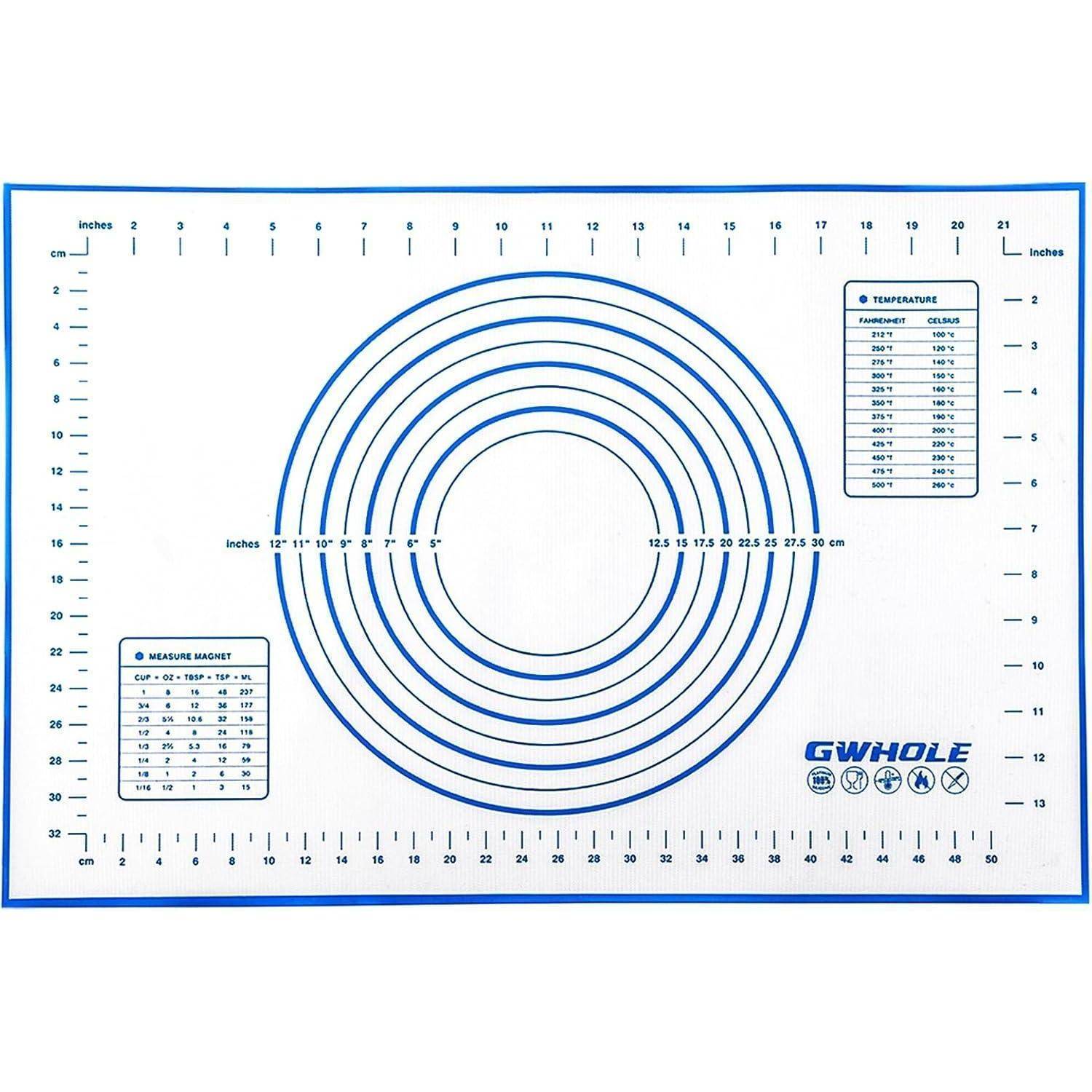 Backmatte Silikon Antihaft Teig 60x40cm Blau