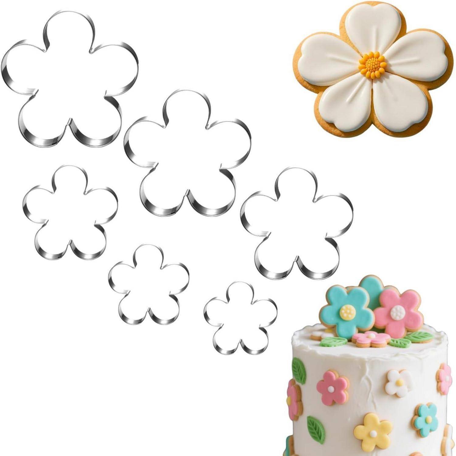 Ausstecher Blume Set 6 Stück Keksausstecher Blume mit f¨¹nf