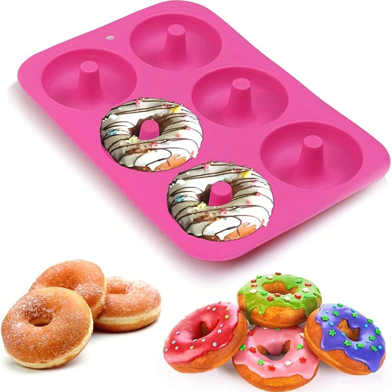 Donutformen Silikon 2er 6fach Antihaft 260C Muffins Grün und Rosa
