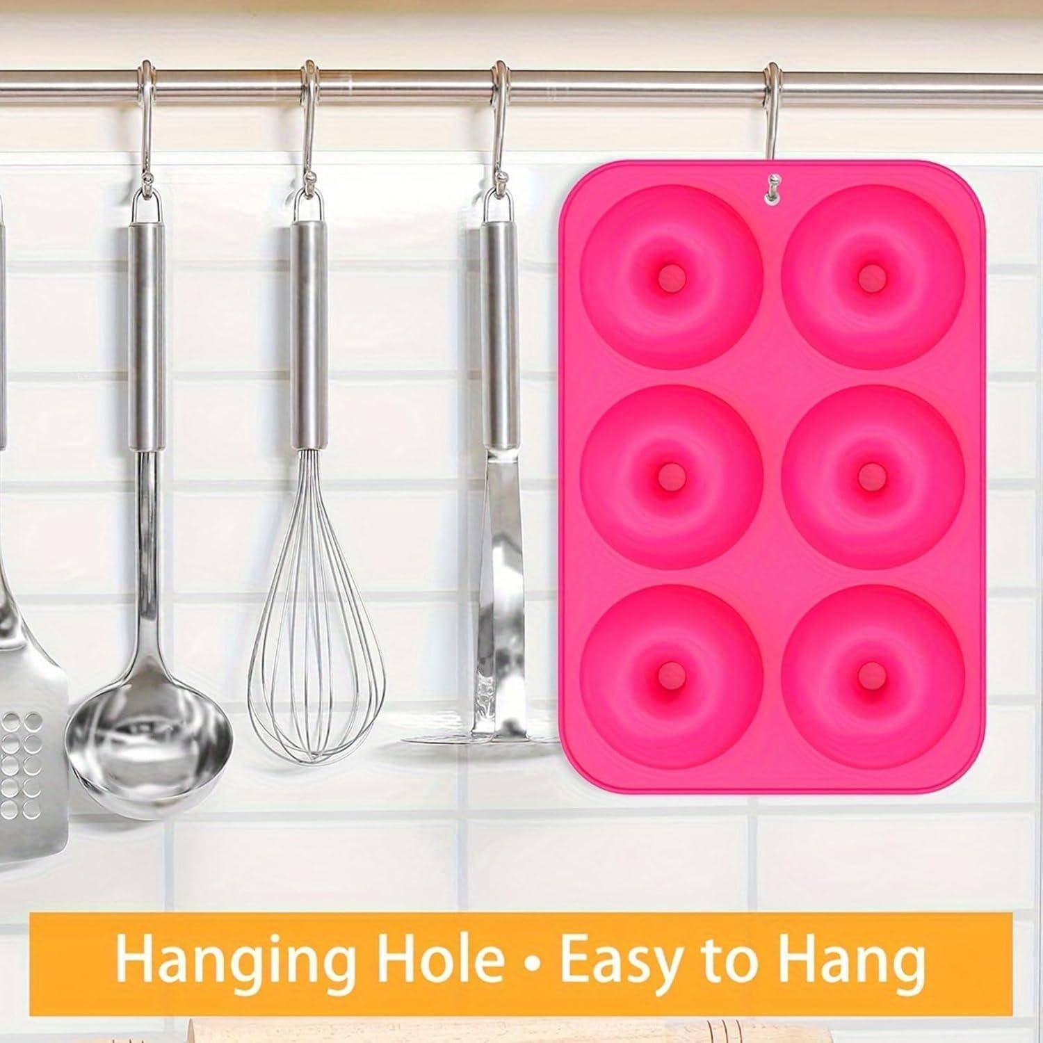 Donutformen Silikon 2er 6fach Antihaft 260C Muffins Grün und Rosa