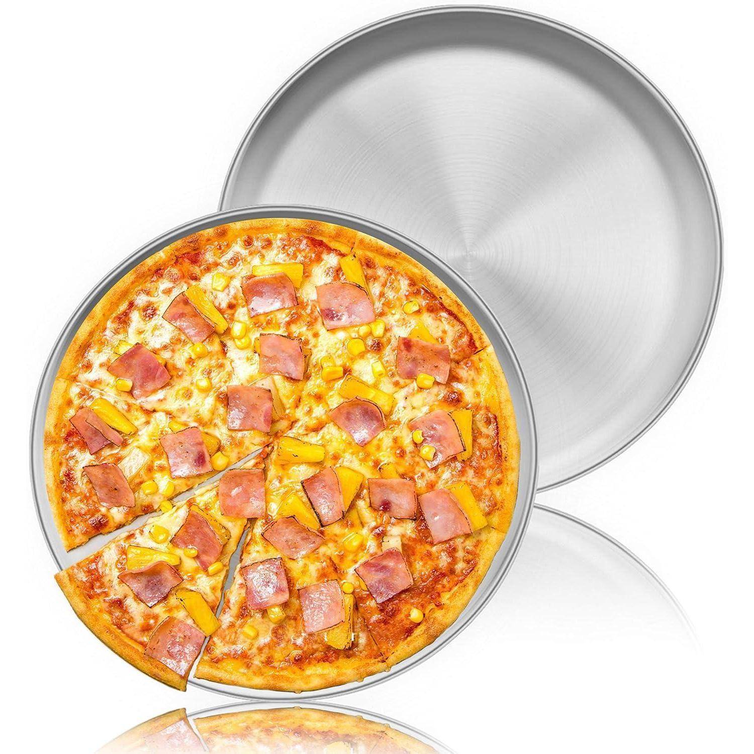 Pizzablech 30 cm Rund Edelstahl 2er Set 2x 30cm*1,7H Edelstahl