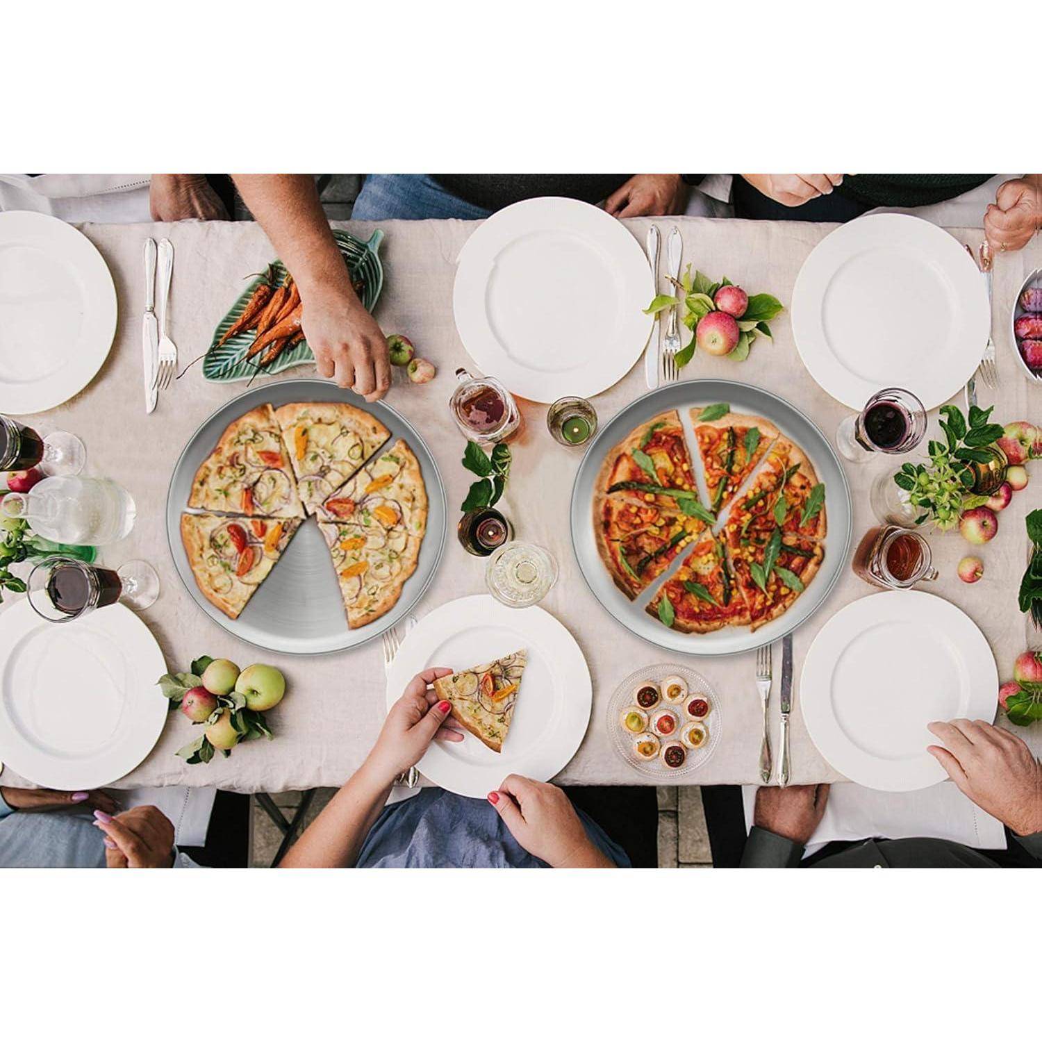 Pizzablech 30 cm Rund Edelstahl 2er Set 2x 30cm*1,7H Edelstahl