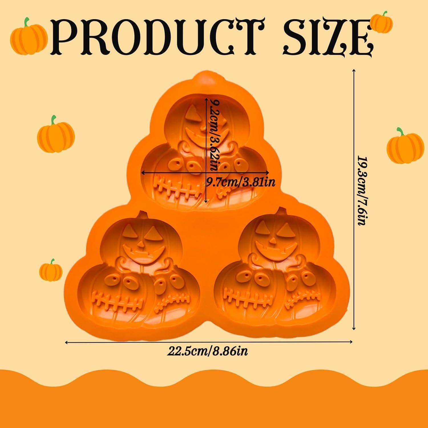 Silikonform Halloween 3er Schokolade Süßigkeiten DIY Kürbis