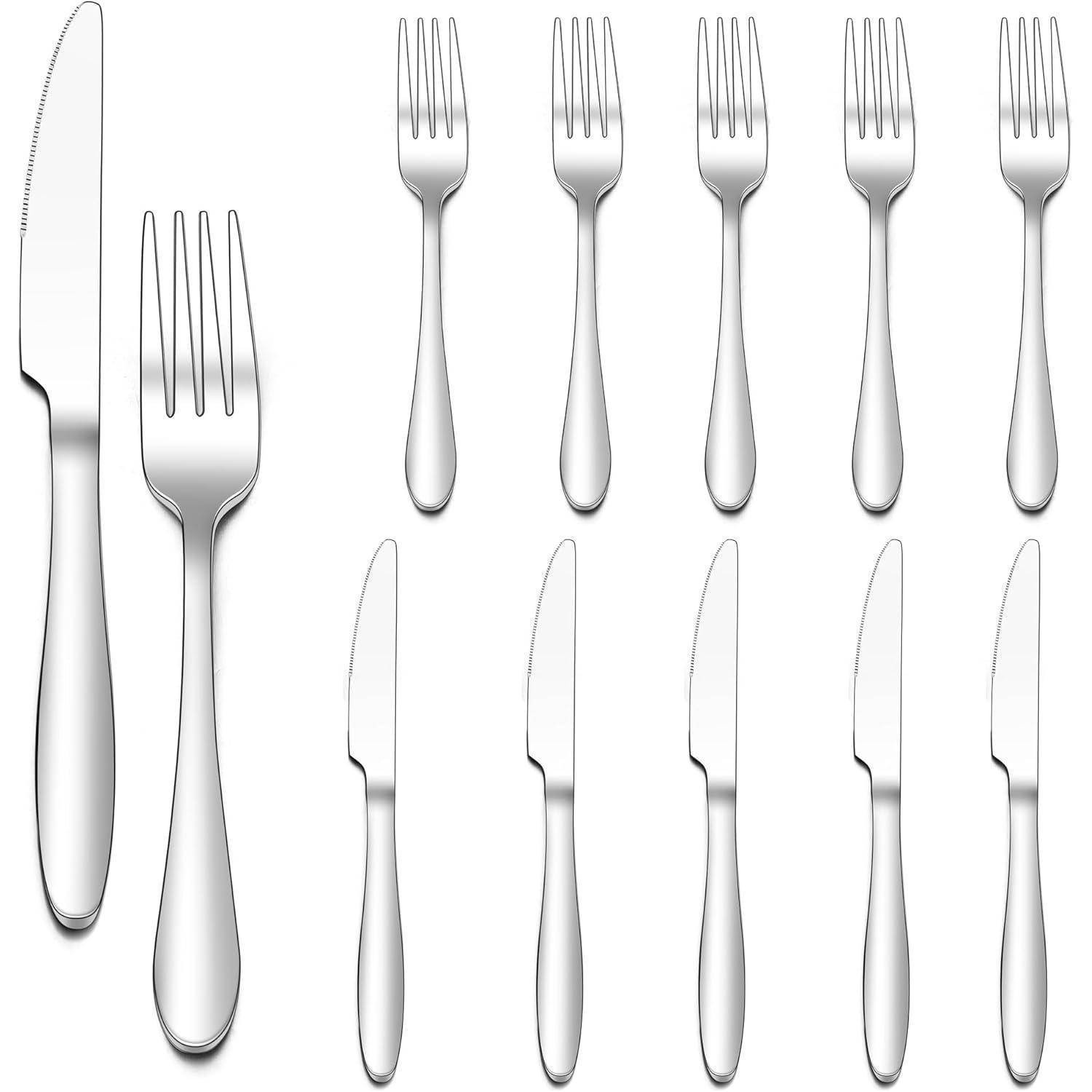 Besteckset Steakbesteck Messer Gabel Edelstahl 12 Klassisch Griff