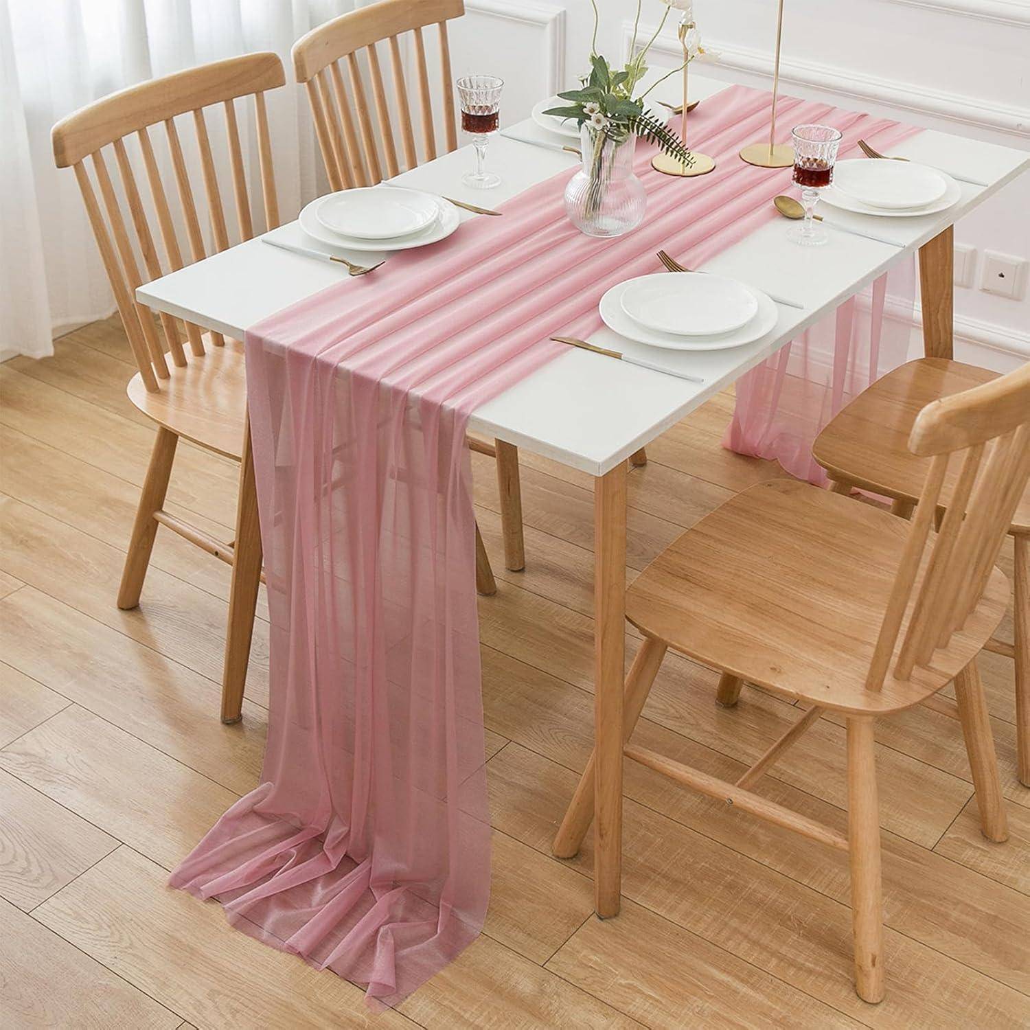Tischläufer Chiffon Tüll Altrosa 75cm 3m Altrosa-53 70 x 300 cm