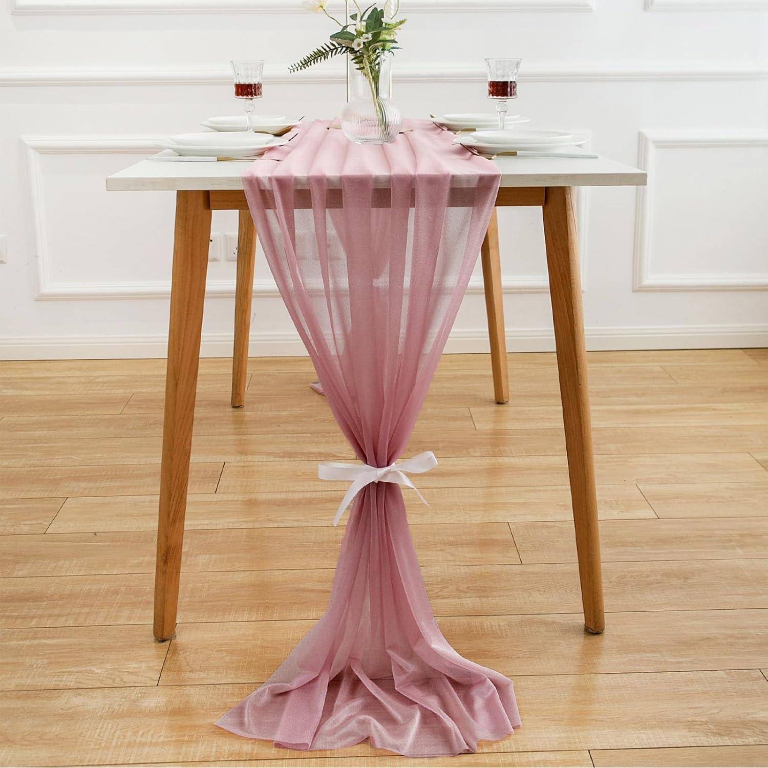 Tischläufer Chiffon Tüll Altrosa 75cm 3m Altrosa-53 70 x 300 cm