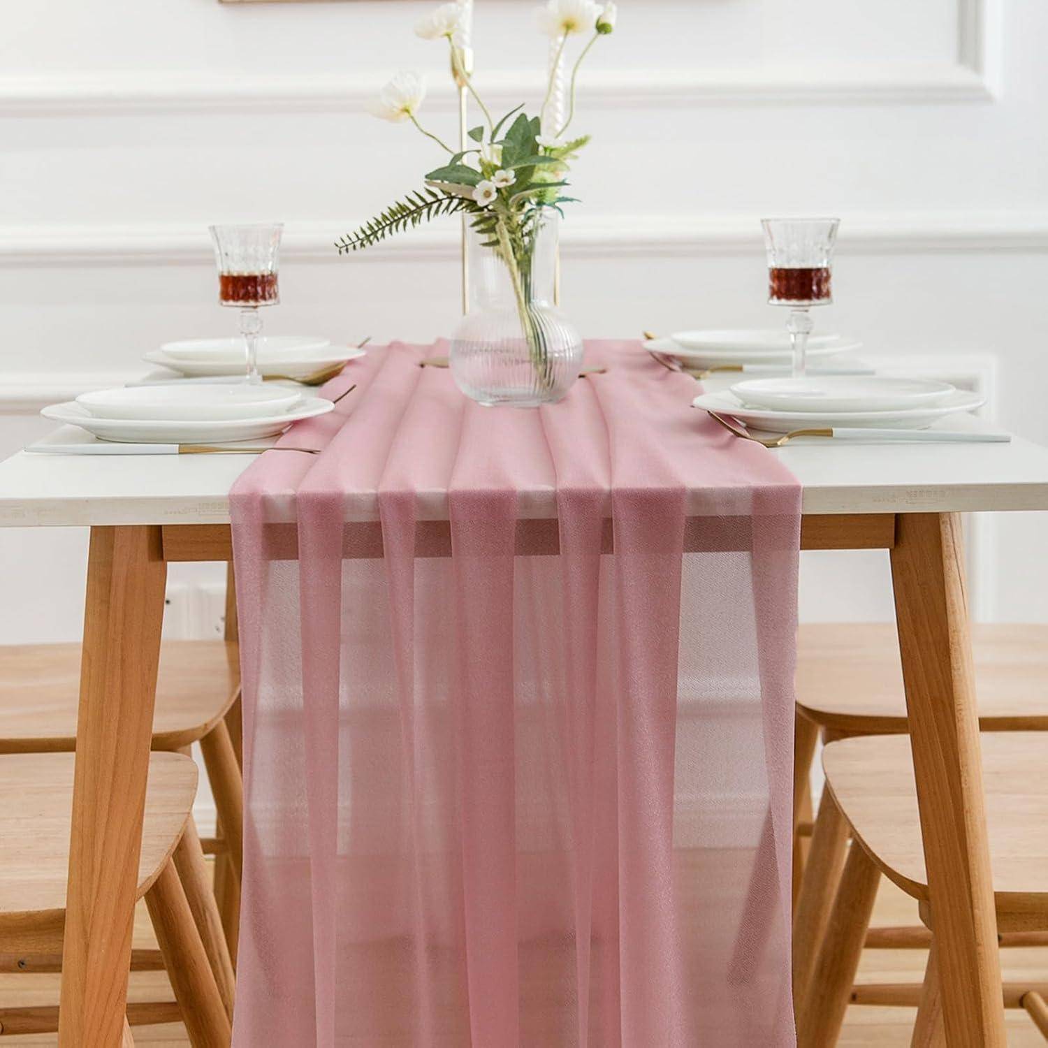 Tischläufer Chiffon Tüll Altrosa 75cm 3m Altrosa-53 70 x 300 cm