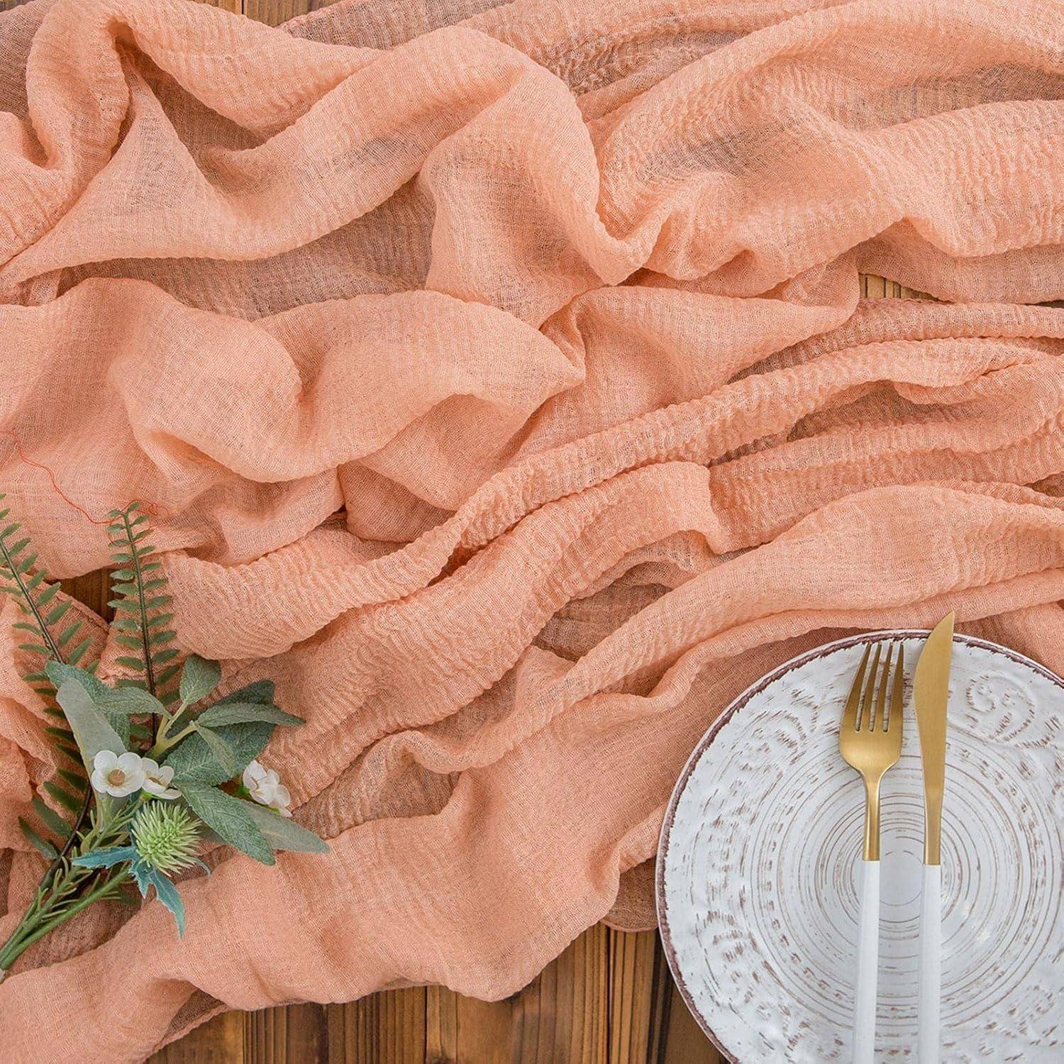 Tischläufer Musselin Apricot Hochzeit 80cm 4m Apricot-19 80 x 400 cm