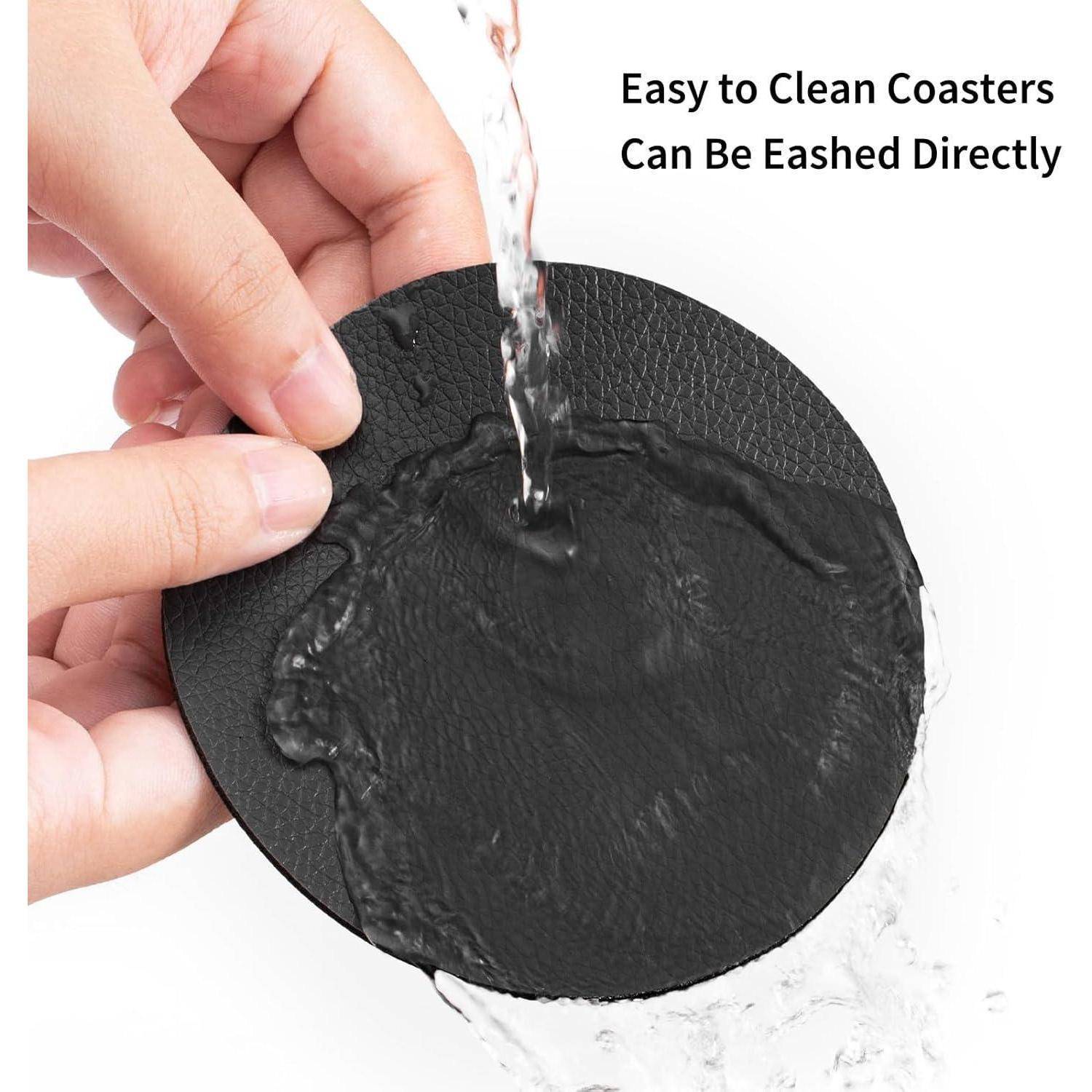 Untersetzer Glasuntersetzer 12er Set Rutschfest Schwarz Orange Rund