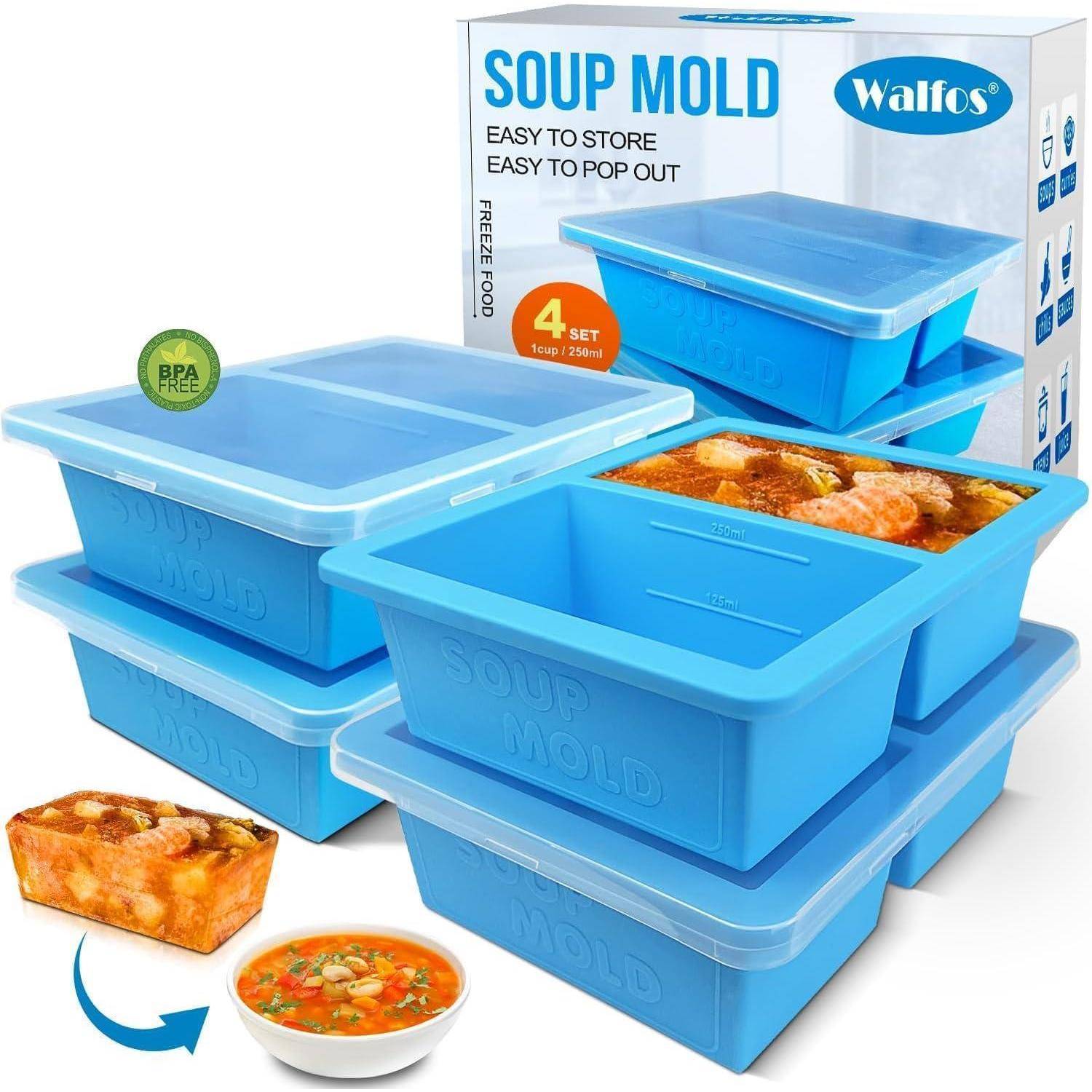 Gefriertablett Silikon 1 Tasse Deckel 4 Stück Eiswürfel-suppenform