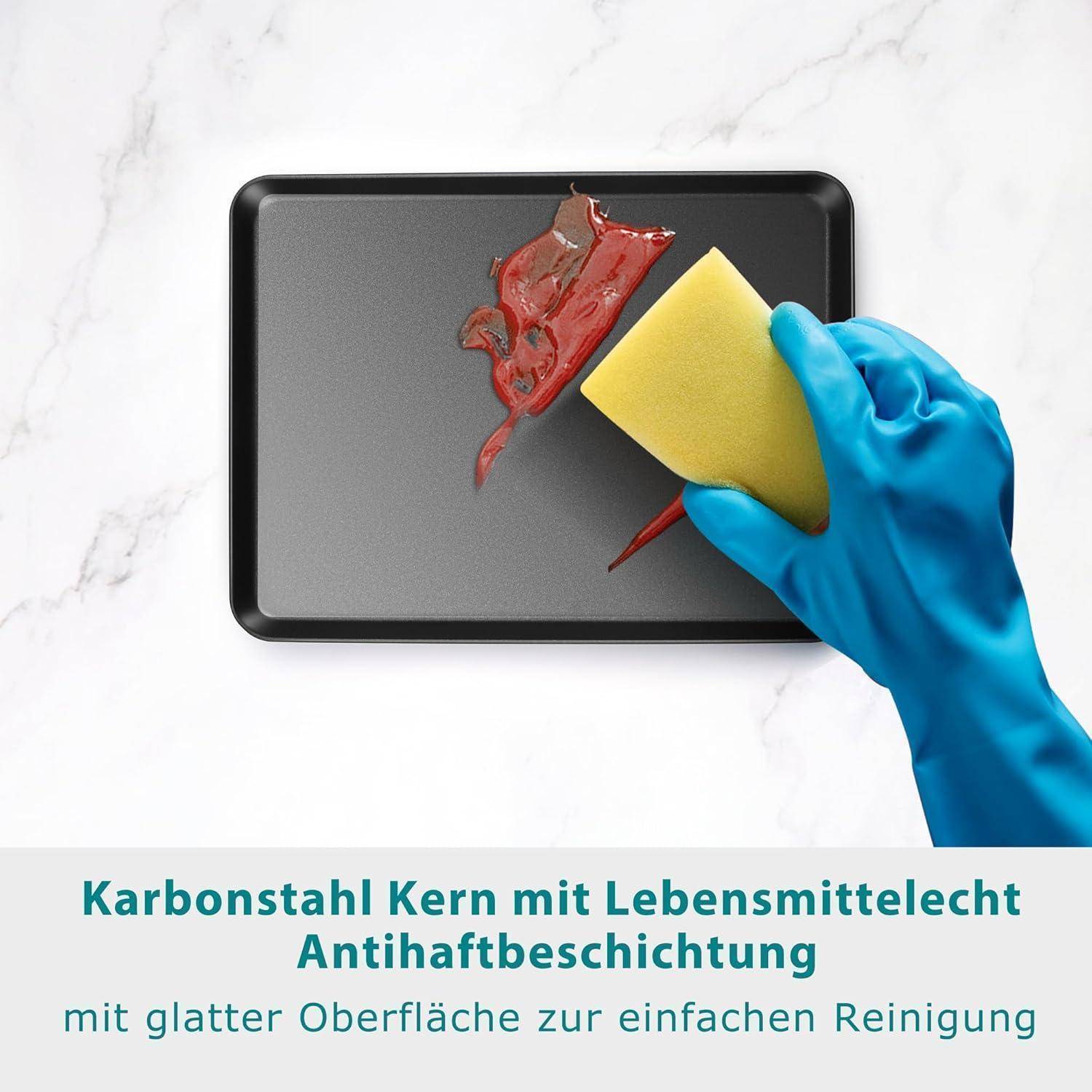 Backblech mini rechteckig Karbonstahl Schwarz 23,6 x 17,6 x 2,5cm