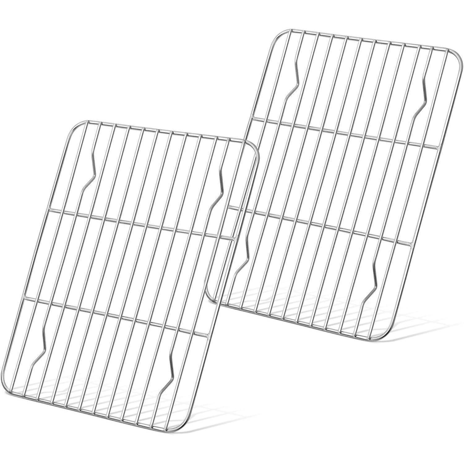 Abkühlgitter 2er Set Edelstahl Rechteckig Backgitter 24,8x19x1,5cm