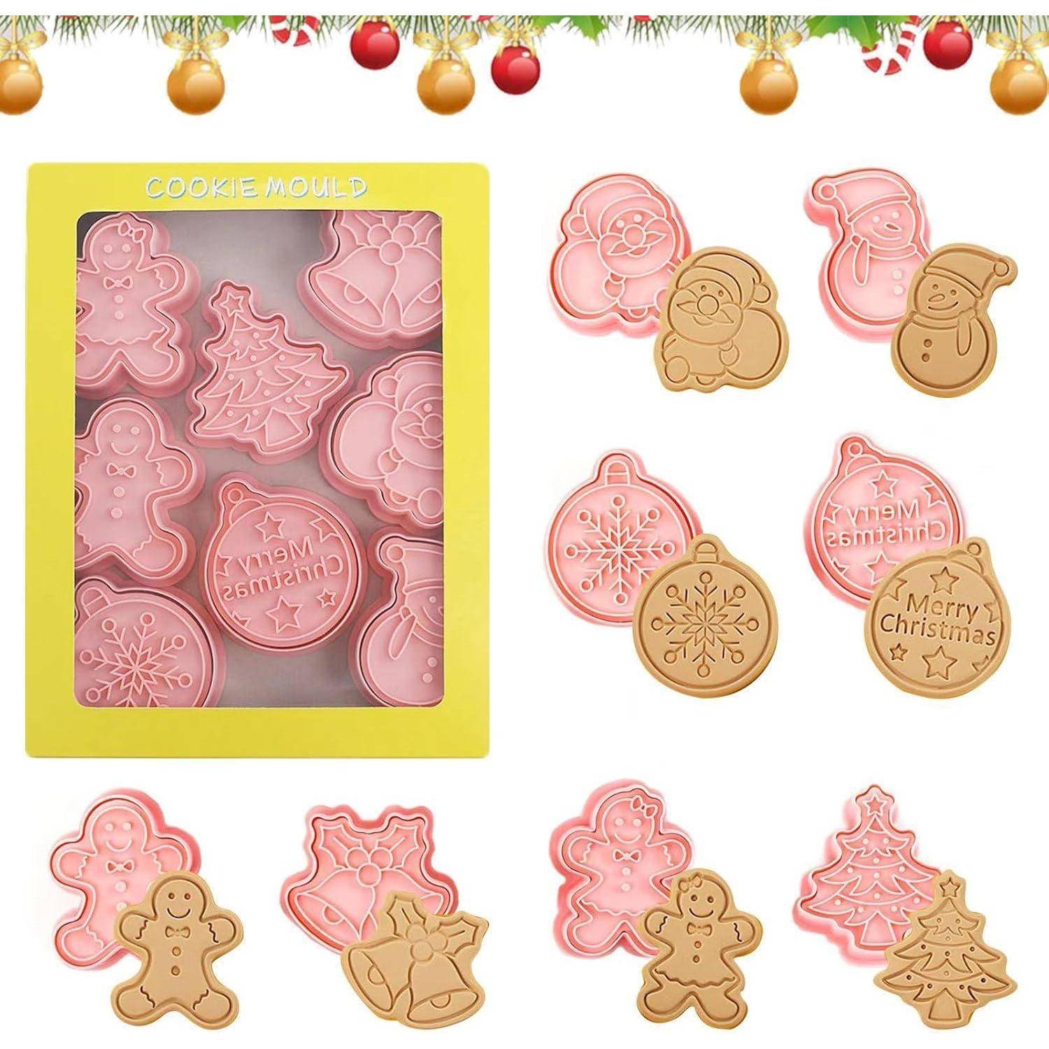 Ausstechformen-Set' mit Weihnachts-Motiven, das verschiedene Plätzchenausstecher umfasst, darunter Lebkuchenmännchen, Weihnachtsbäume und Schneemänner.