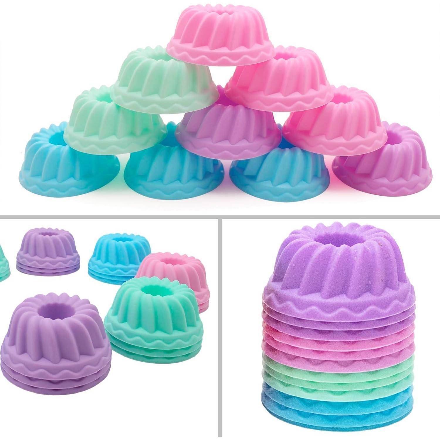 Gugelhupfform Mini Silikon 12 Stück Muffinförmchen Pink-12set