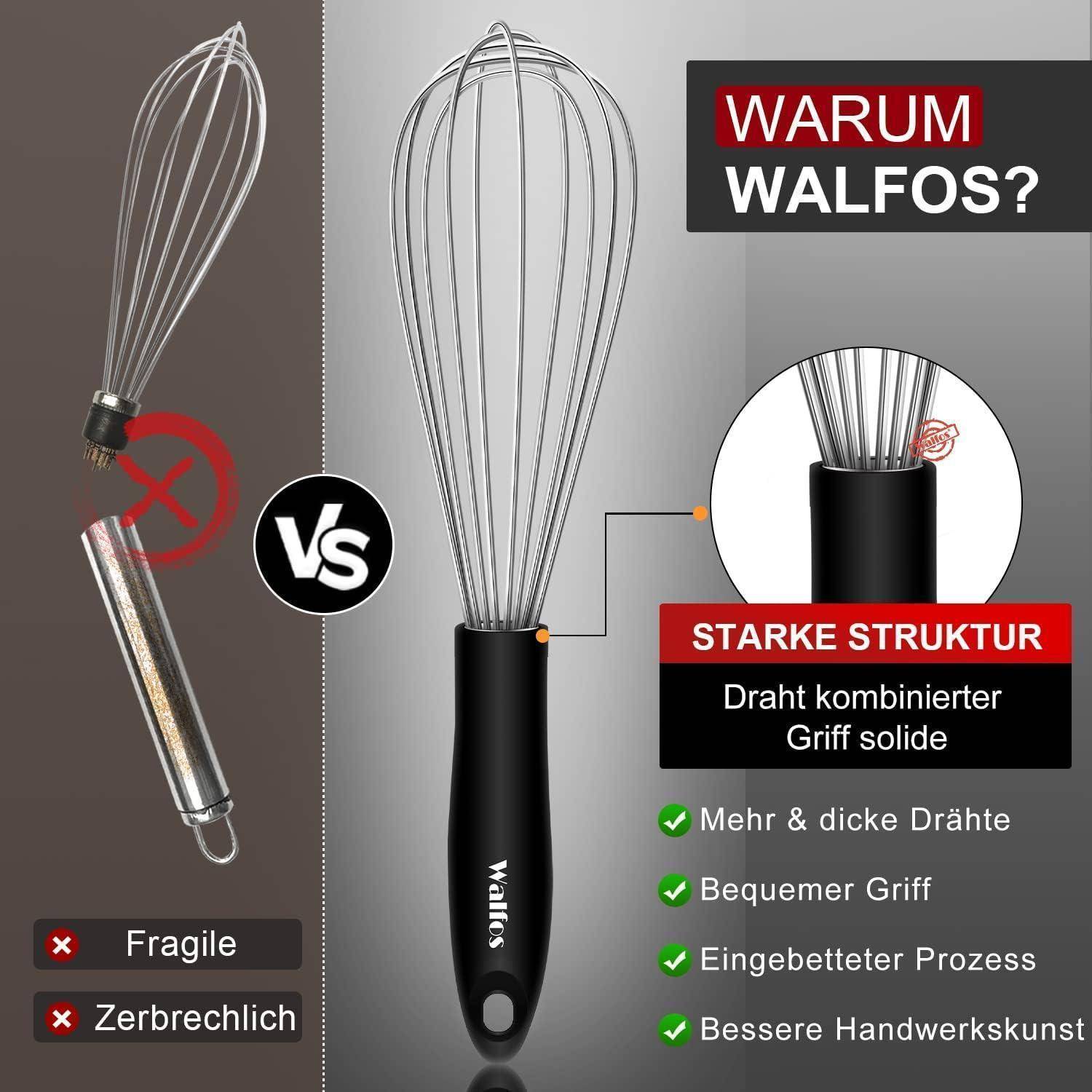 Schneebesen Edelstahl 3Stück Edelstahl-Schneebesen Rostfreier Stahl