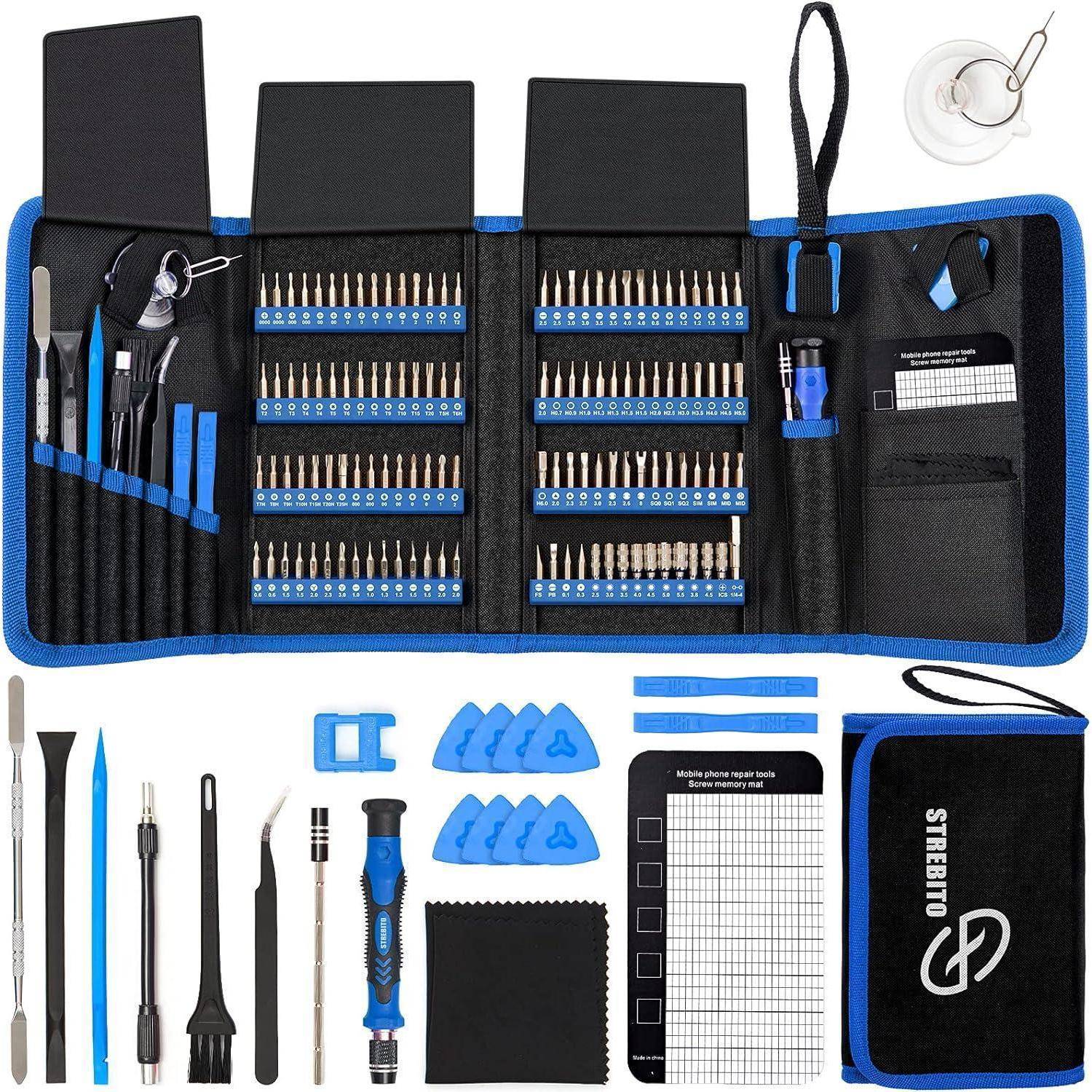 Präzisionsschraubendreher 142teilig 120Bits Smartphone Laptop Blau