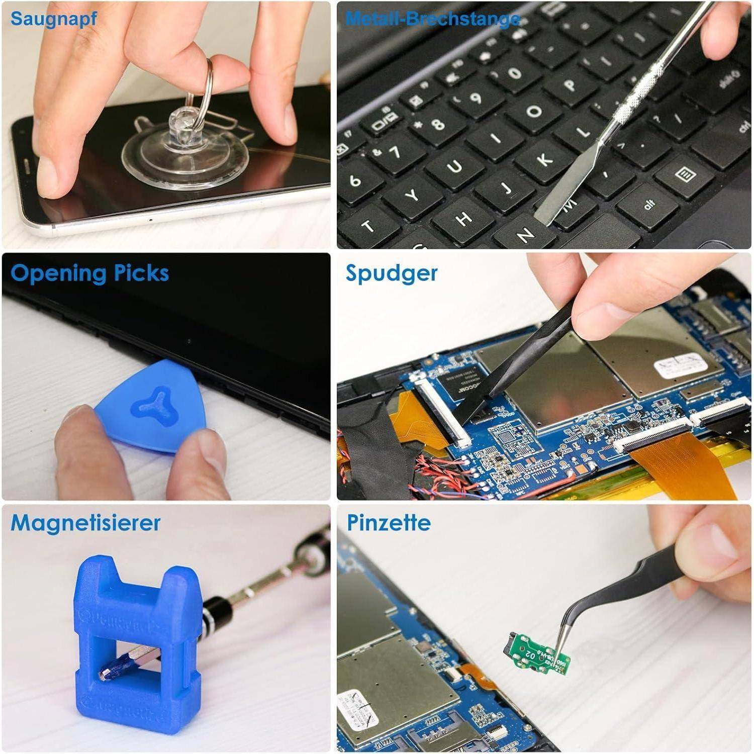 Präzisionsschraubendreher 142teilig 120Bits Smartphone Laptop Blau